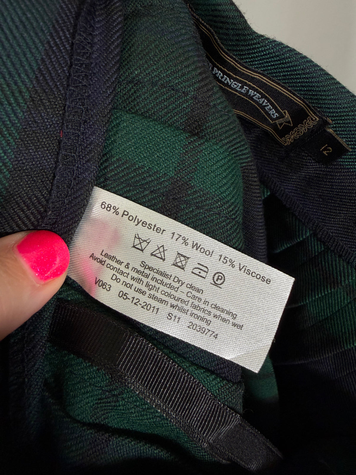 Vintage 90s James Pringle Weavers tartan wool blend pleated kilt