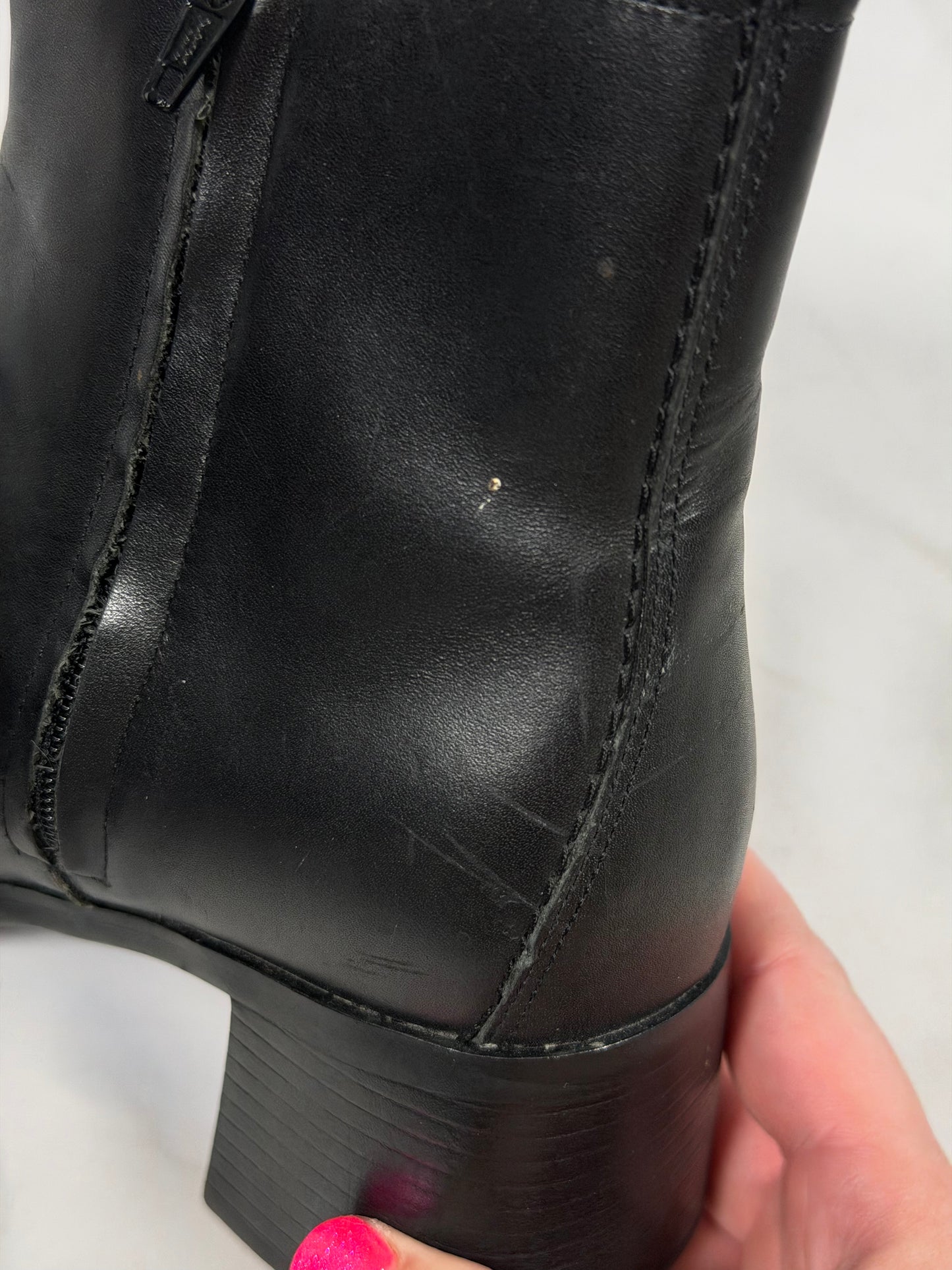 Vintage 90s Predictions black leather square toe boots