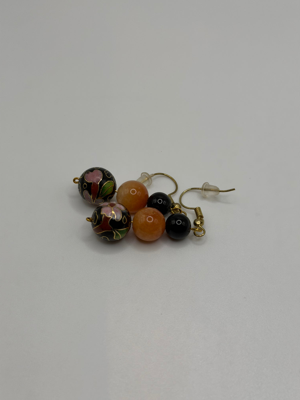 Handmade adventurine beaded dangle earrings