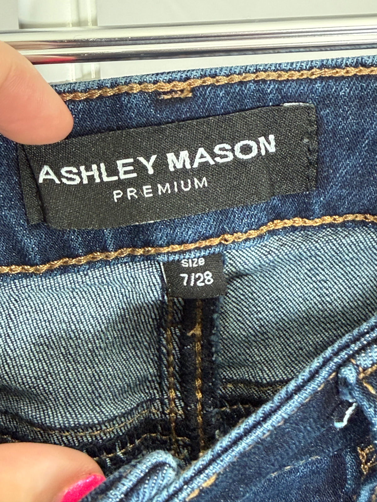 Ashley Mason floral embroidered flare jeans