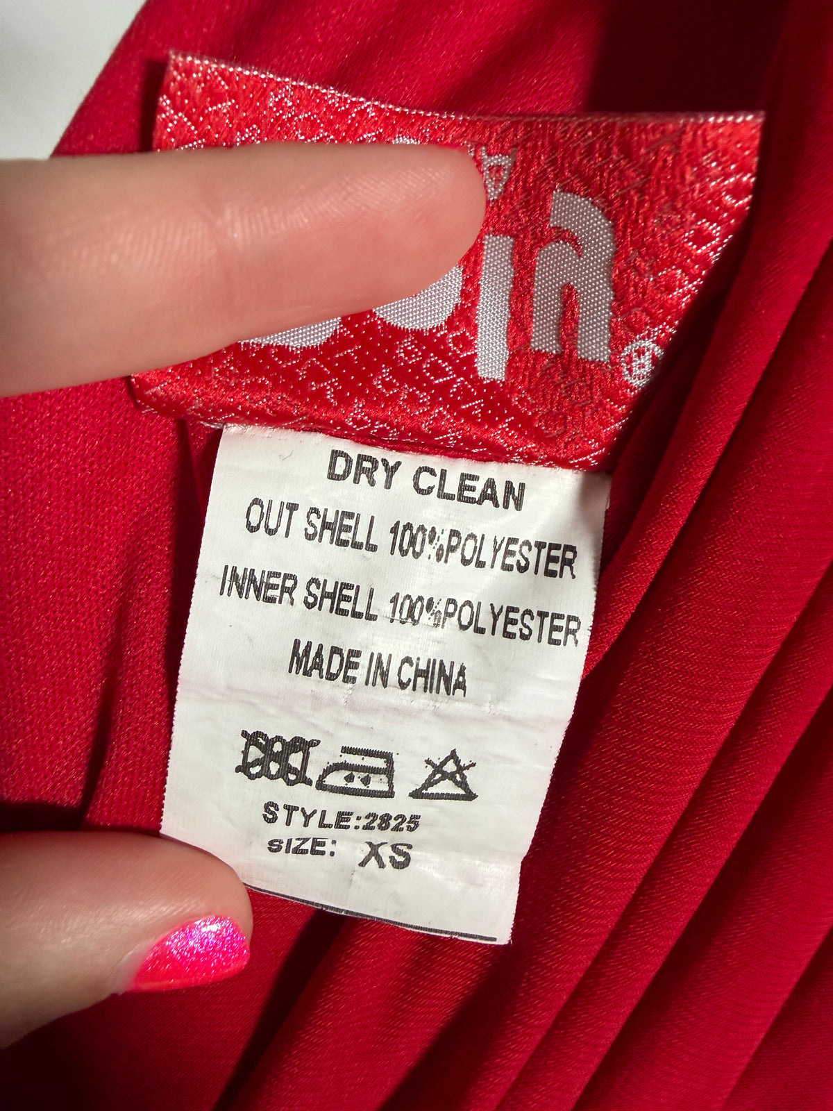 Polly USA red v-neck asymmetrical formal dress