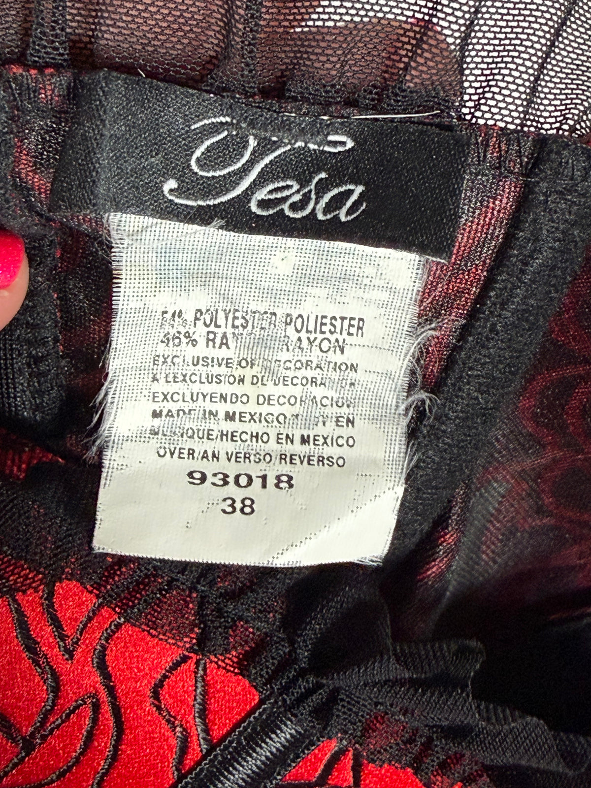 Vintage Y2K Tesa Classics red rose satin corset