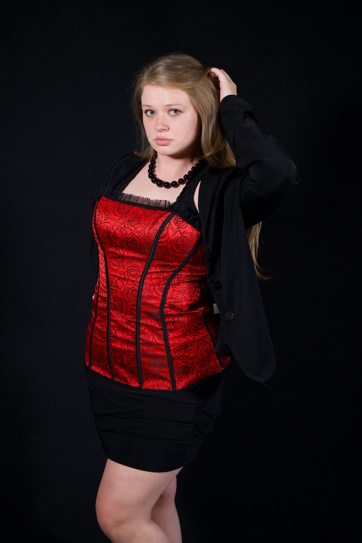 Vintage Y2K Tesa Classics red rose satin corset