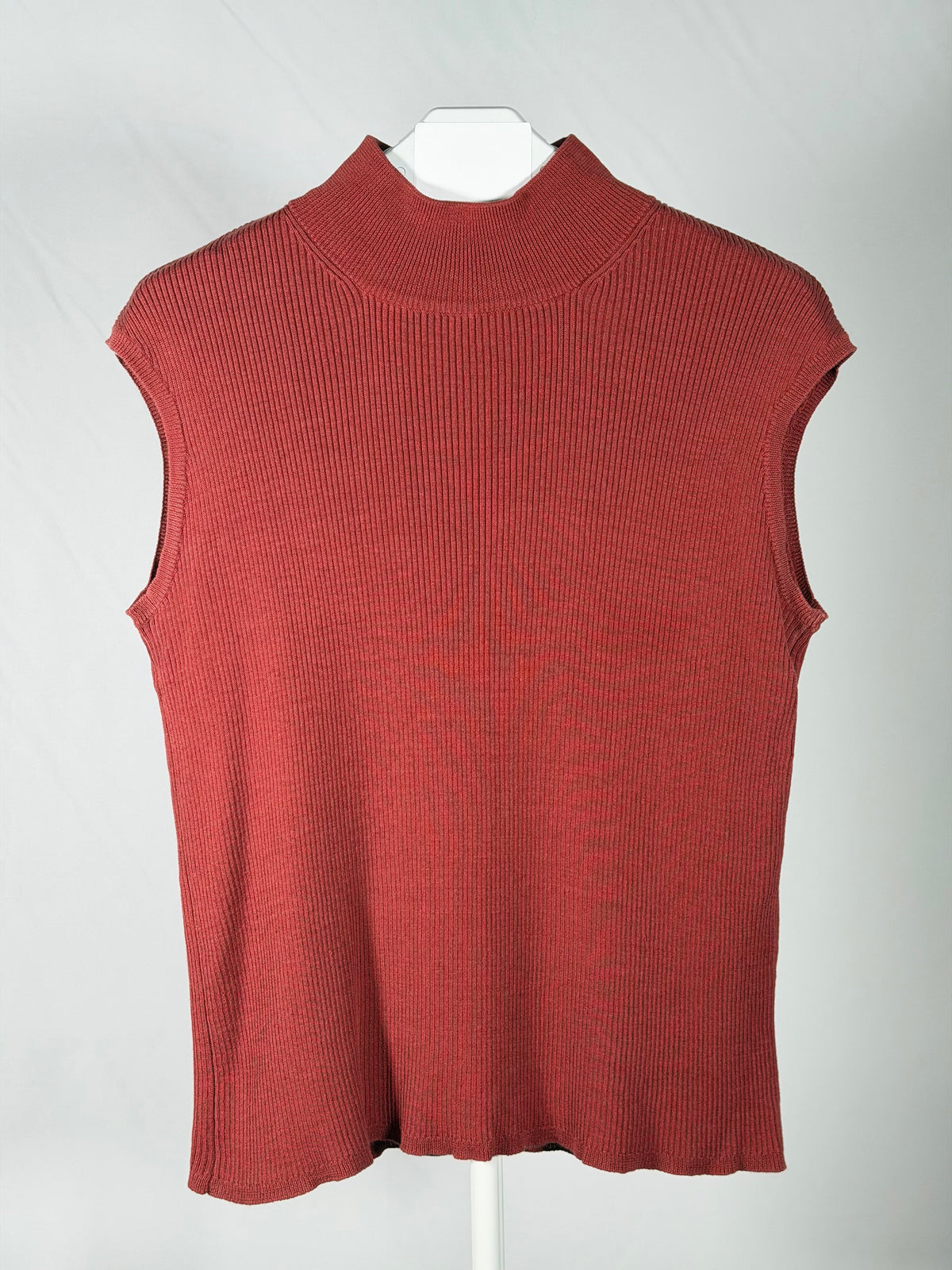 Vintage 90s Coldwater Creek rust mock neck tank sweater