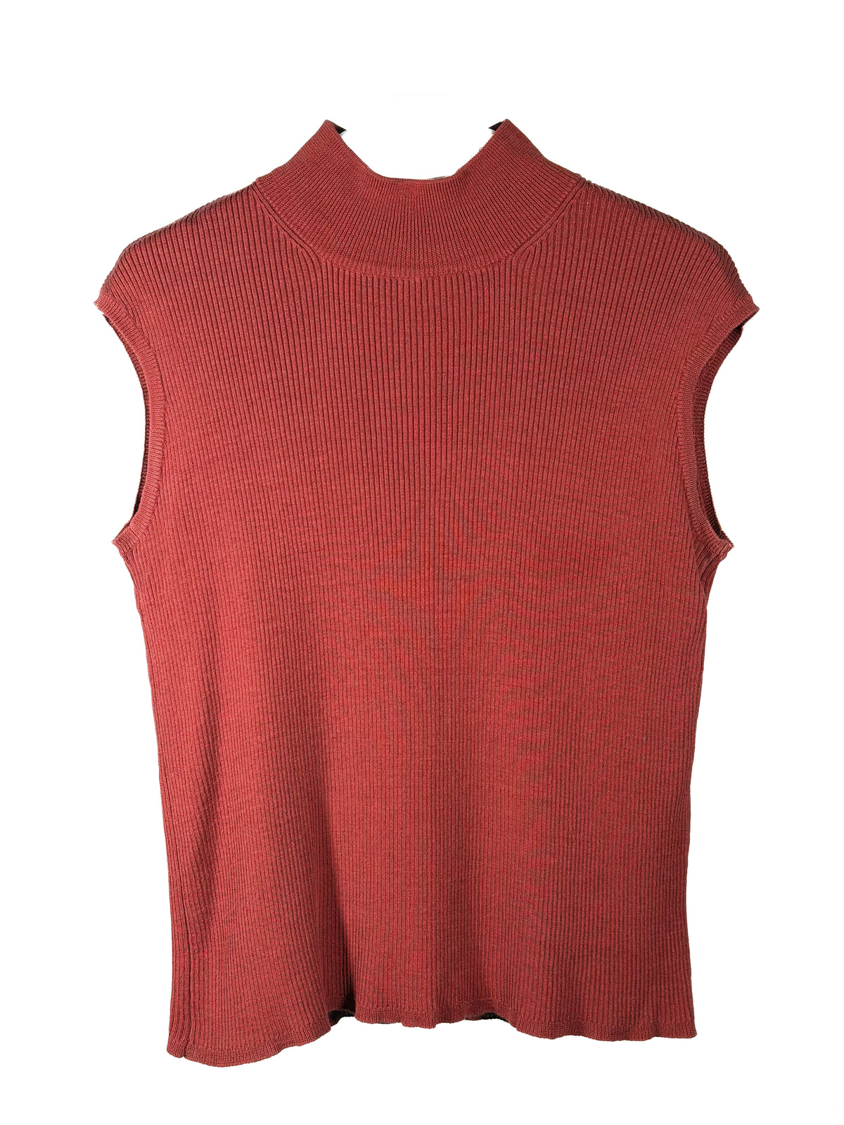 Vintage 90s Coldwater Creek rust mock neck tank sweater
