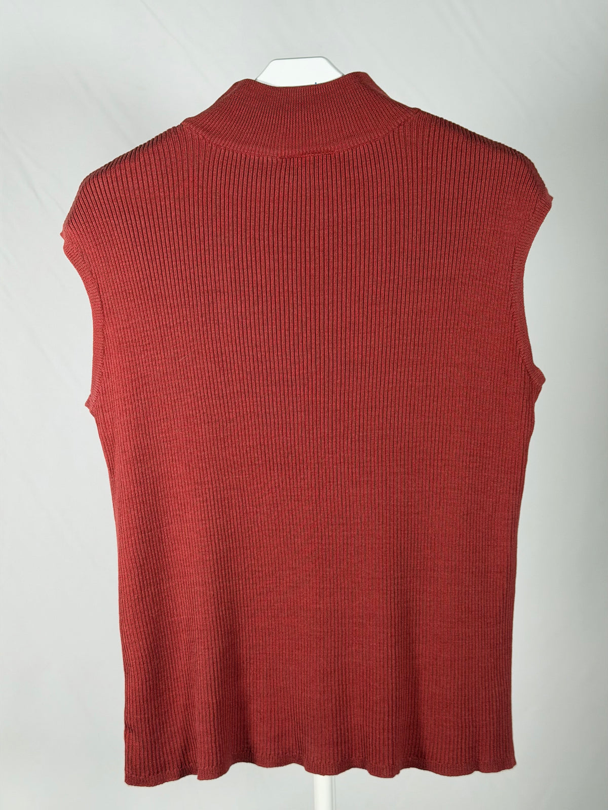 Vintage 90s Coldwater Creek rust mock neck tank sweater
