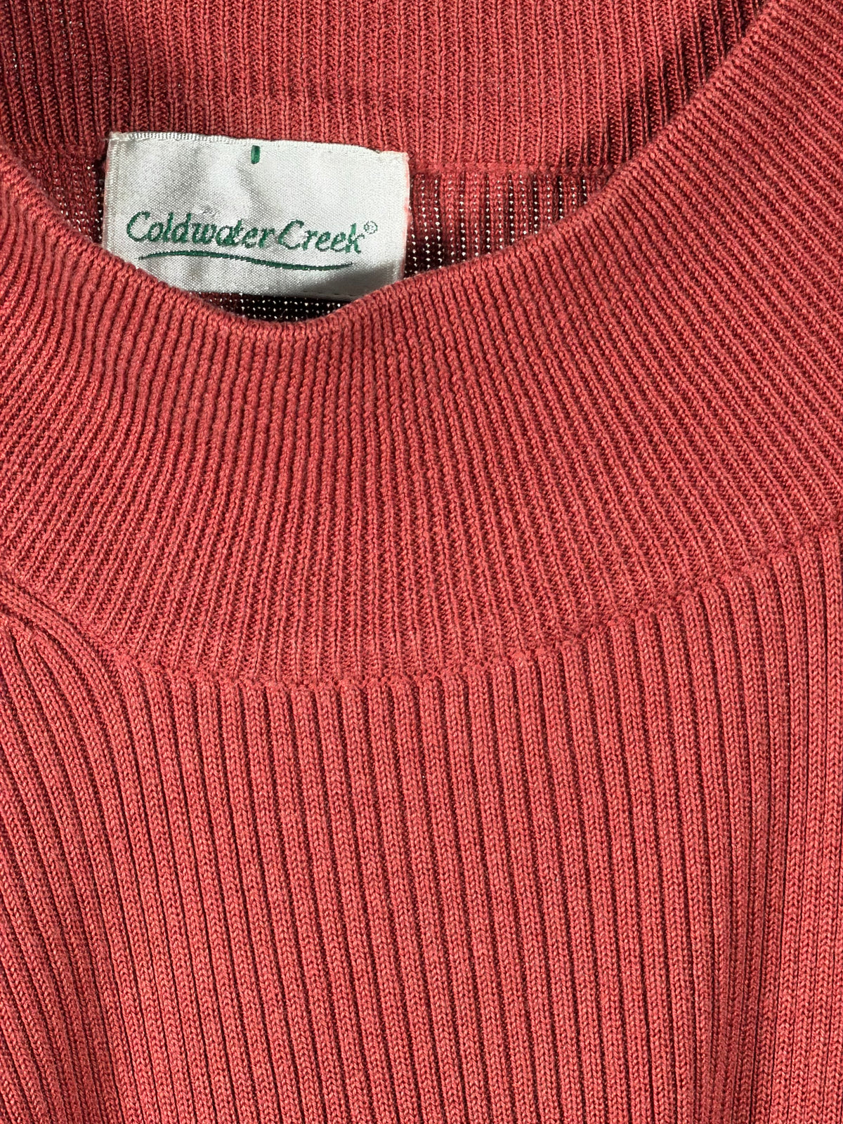 Vintage 90s Coldwater Creek rust mock neck tank sweater