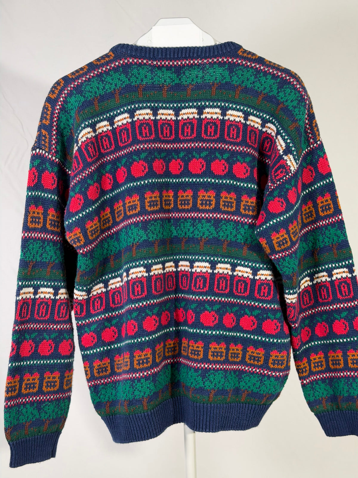 Vintage 80s/90s Northern Isles navy apple knit sweater