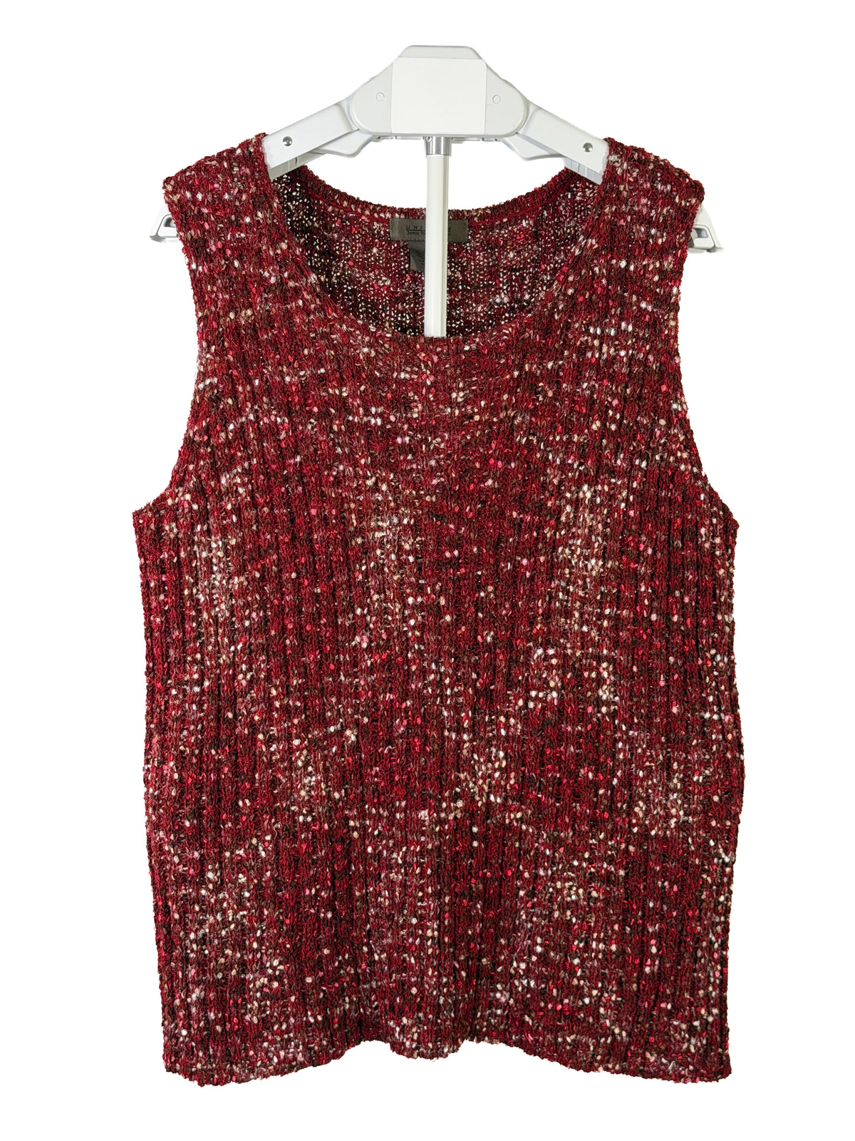 Vintage 90s Uniform red marled knit sleeveless sweater top