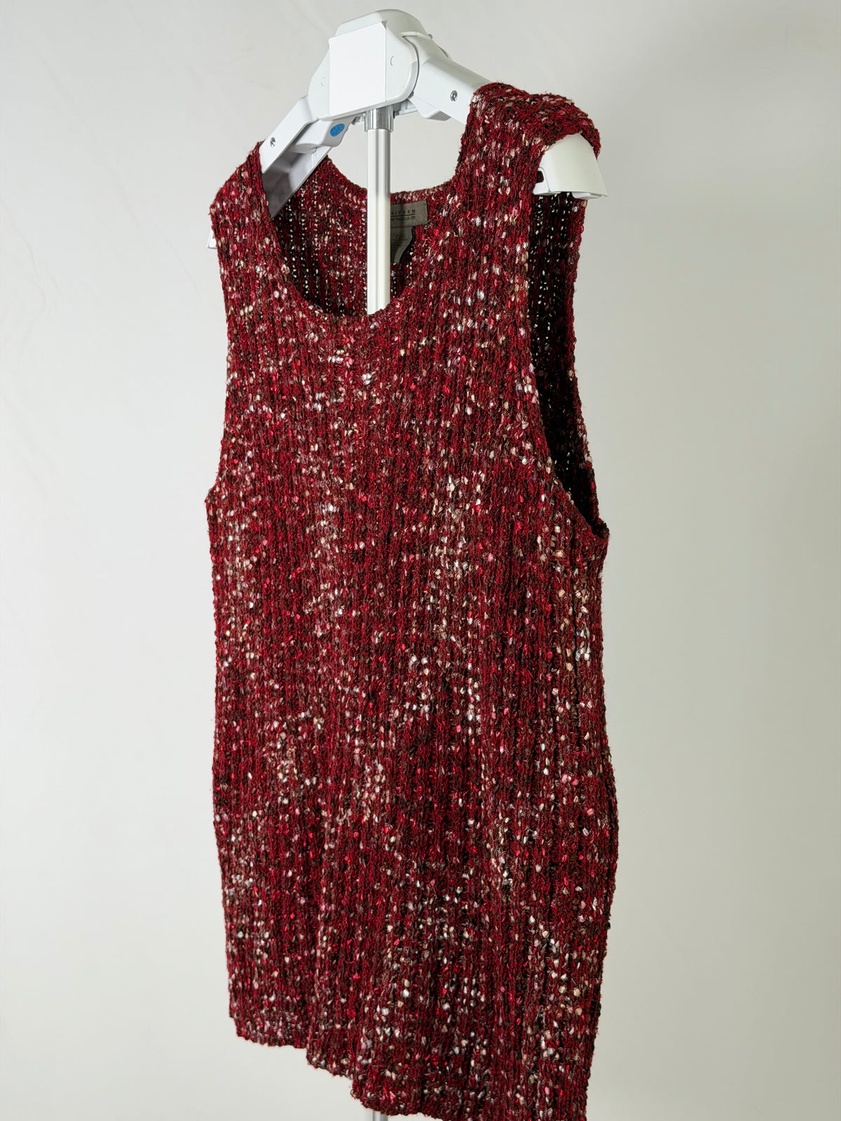 Vintage 90s Uniform red marled knit sleeveless sweater top