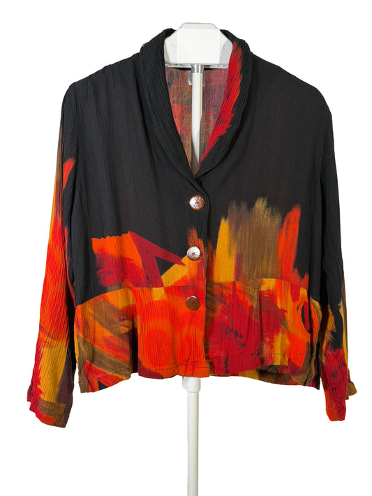 Vintage 90s Paradiso abstract artsy button up top