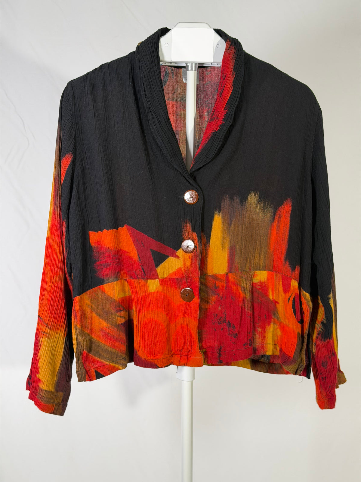 Vintage 90s Paradiso abstract artsy button up top