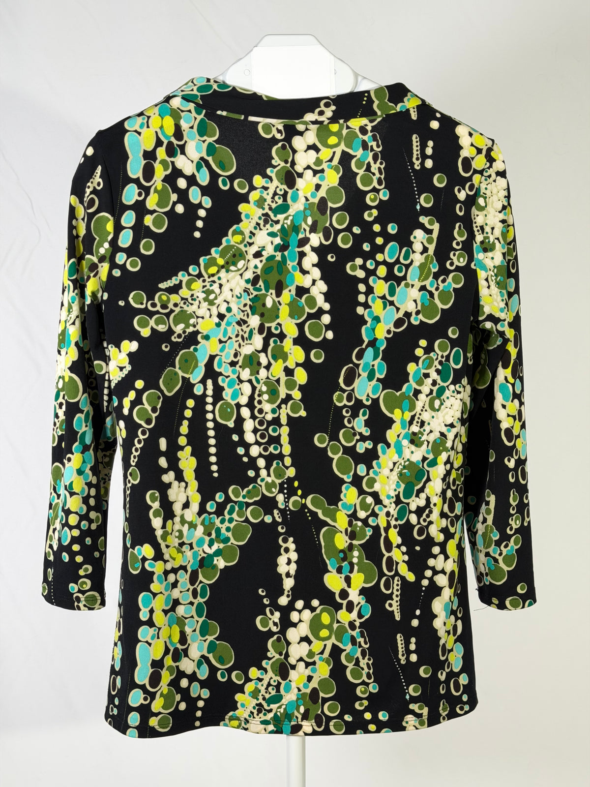 Vintage Y2K Lily green retro geometric bubble 3/4 sleeve top