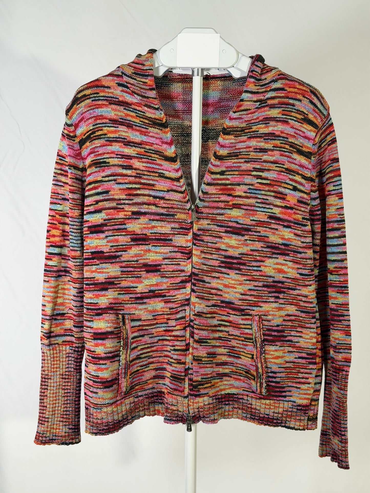 Vintage 2000s Anthropologie rainbow double-zip knit hoodie