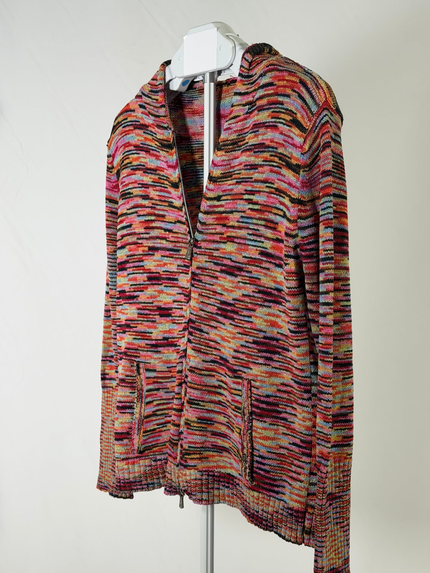 Vintage 2000s Anthropologie rainbow double-zip knit hoodie