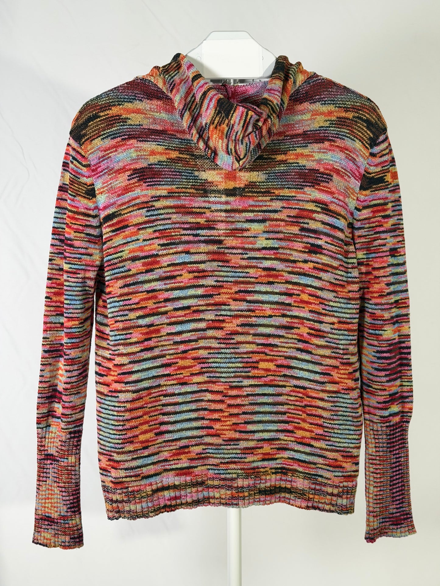 Vintage 2000s Anthropologie rainbow double-zip knit hoodie
