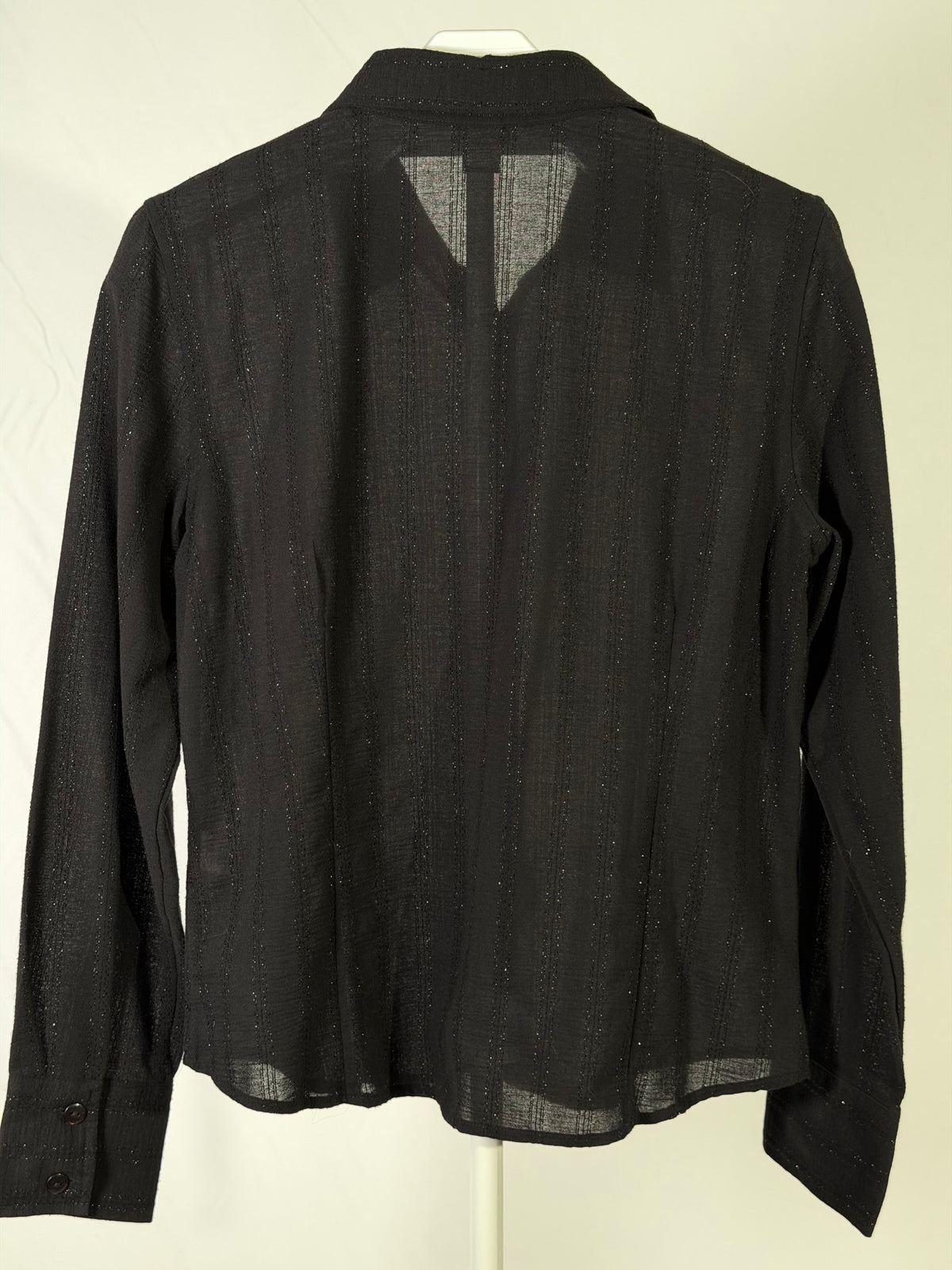 Vintage Y2K Christopher & Banks black metallic pinstripe blouse