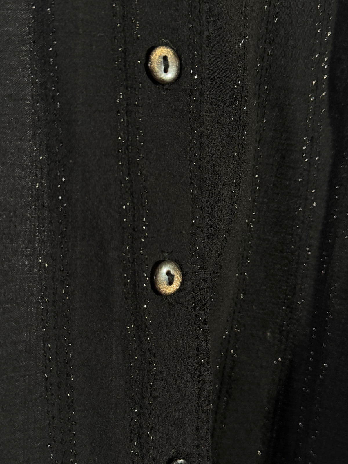 Vintage Y2K Christopher & Banks black metallic pinstripe blouse