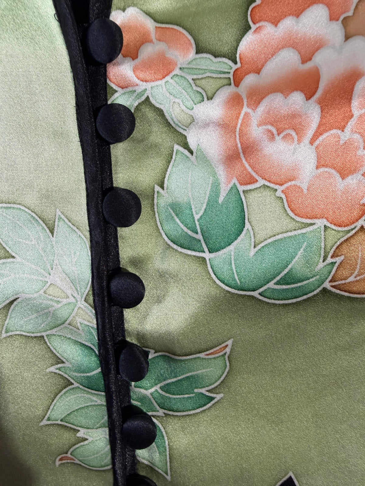 Vintage Y2K Keke Collection light green silk peony floral blazer