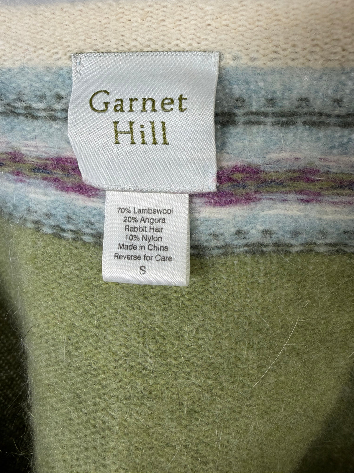 Vintage Y2K Garnet Hill moss green lambswool sequin sweater