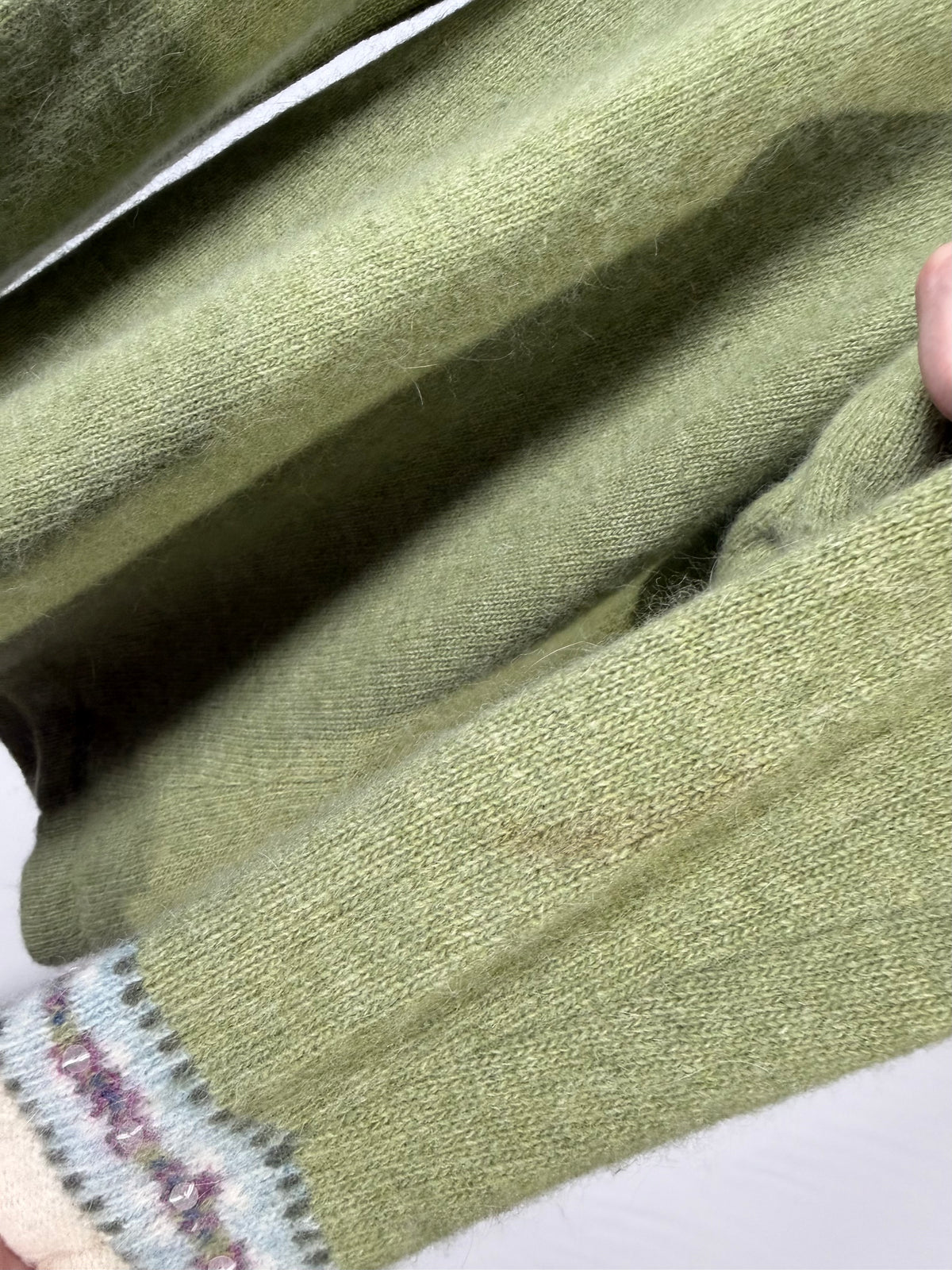 Vintage Y2K Garnet Hill moss green lambswool sequin sweater
