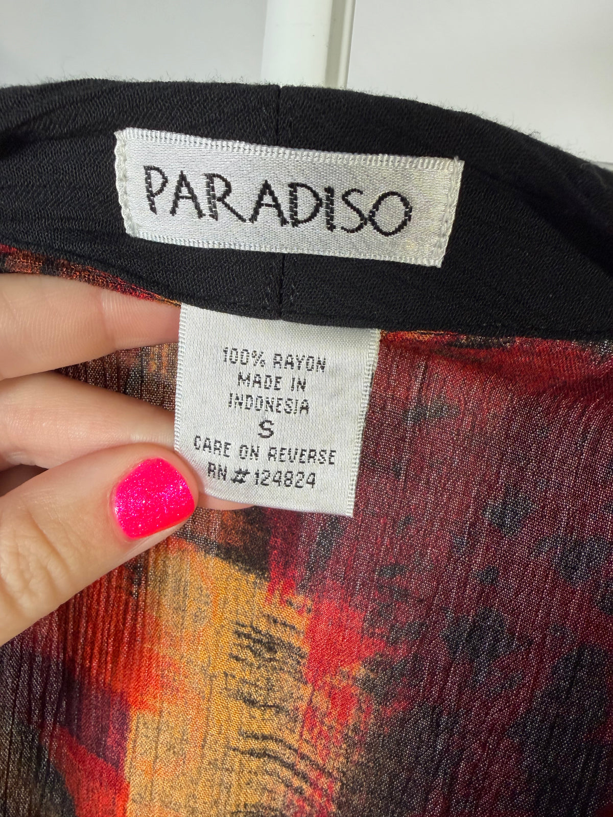 Vintage 90s Paradiso abstract artsy button up top