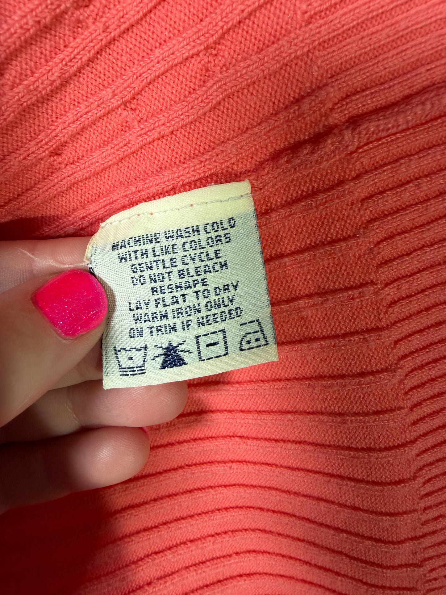Vintage Y2K Faded Glory coral striped detail collared sweater