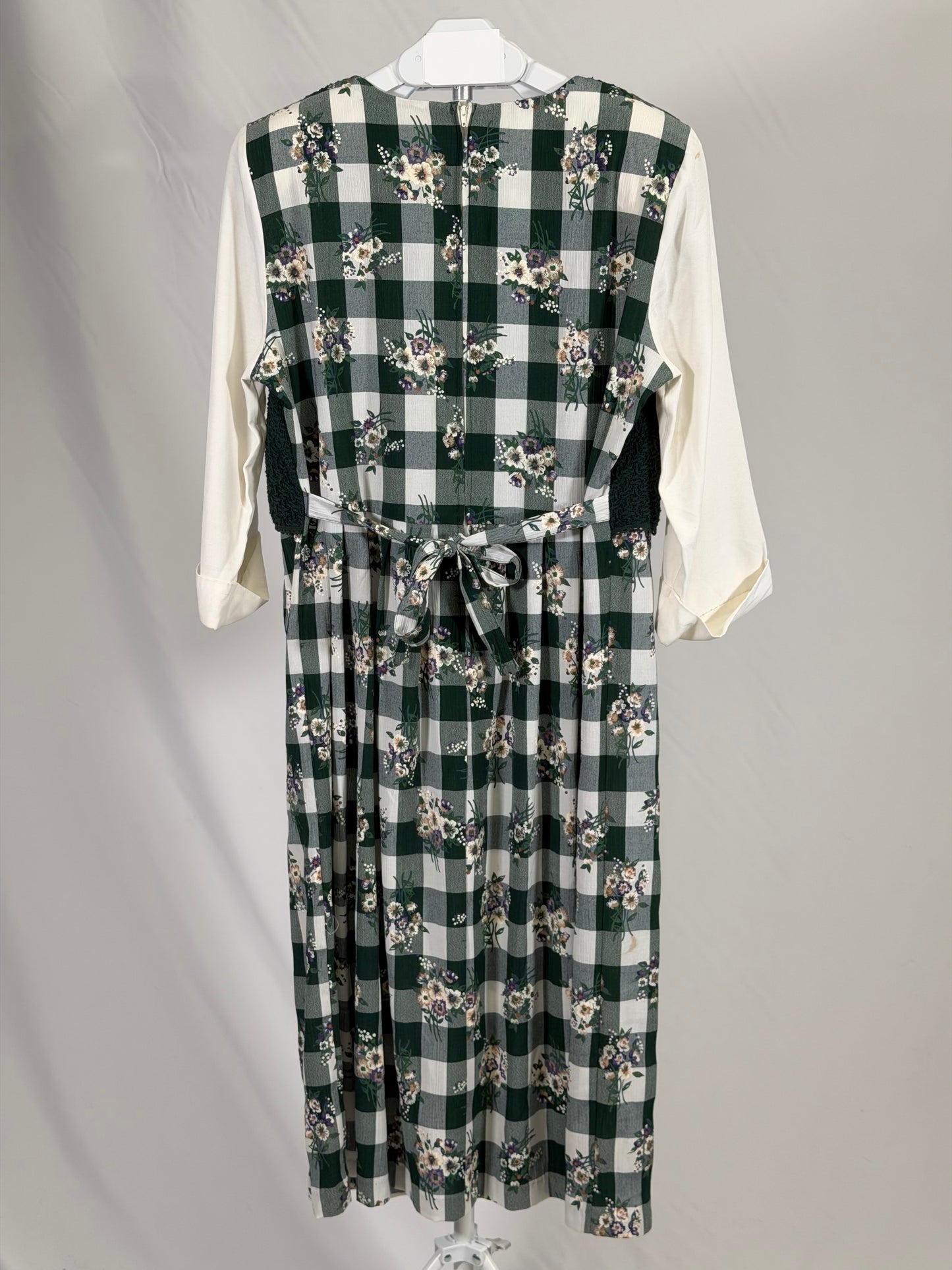Vintage 90s Olivia Rose green gingham knit vest dress