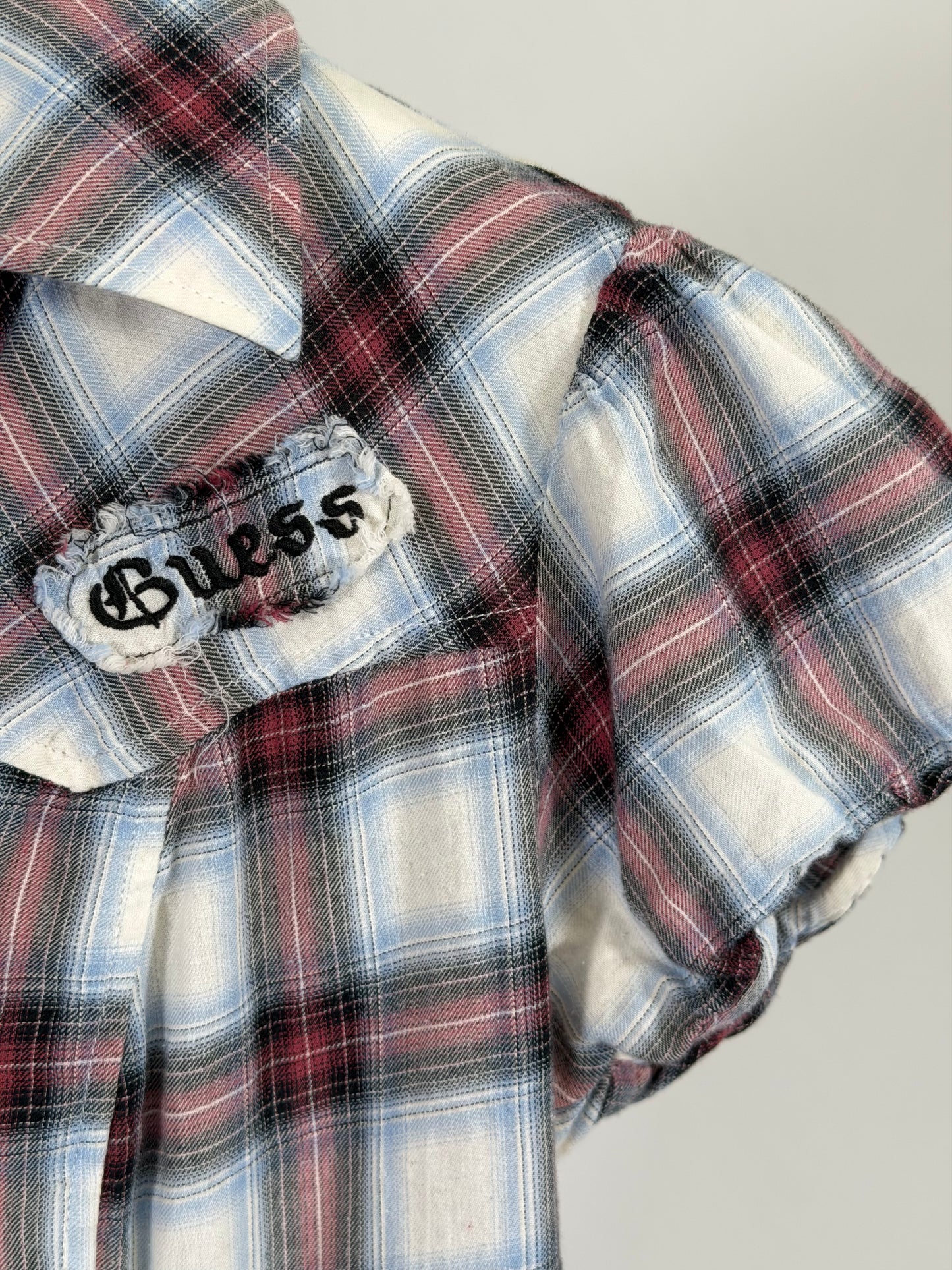 Vintage Y2K Guess plaid puff sleeve mini dress