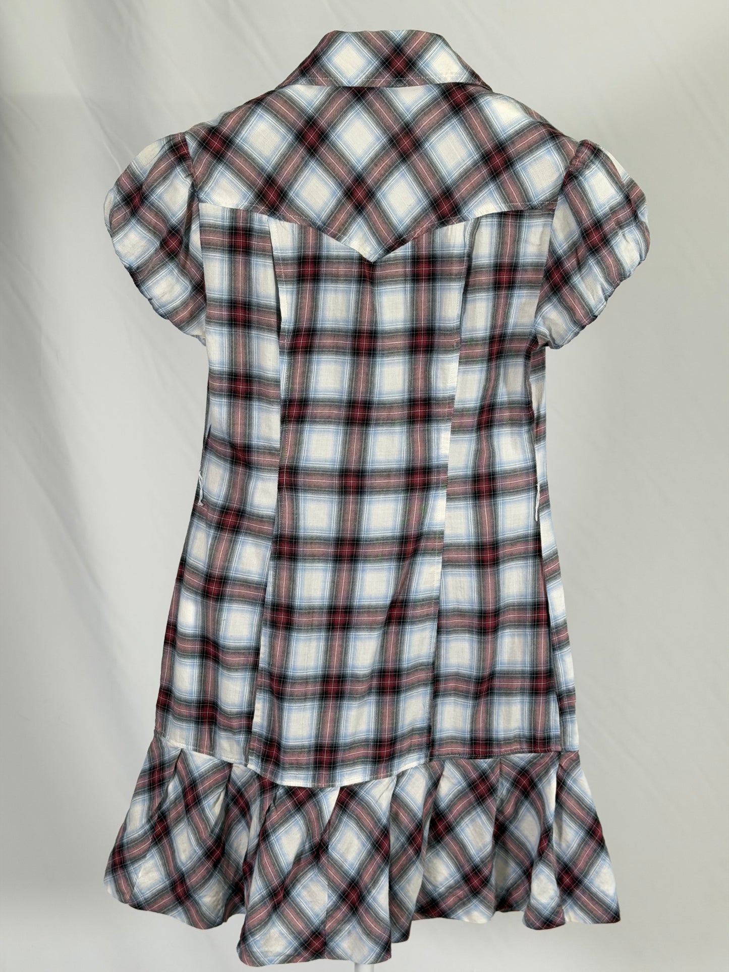 Vintage Y2K Guess plaid puff sleeve mini dress