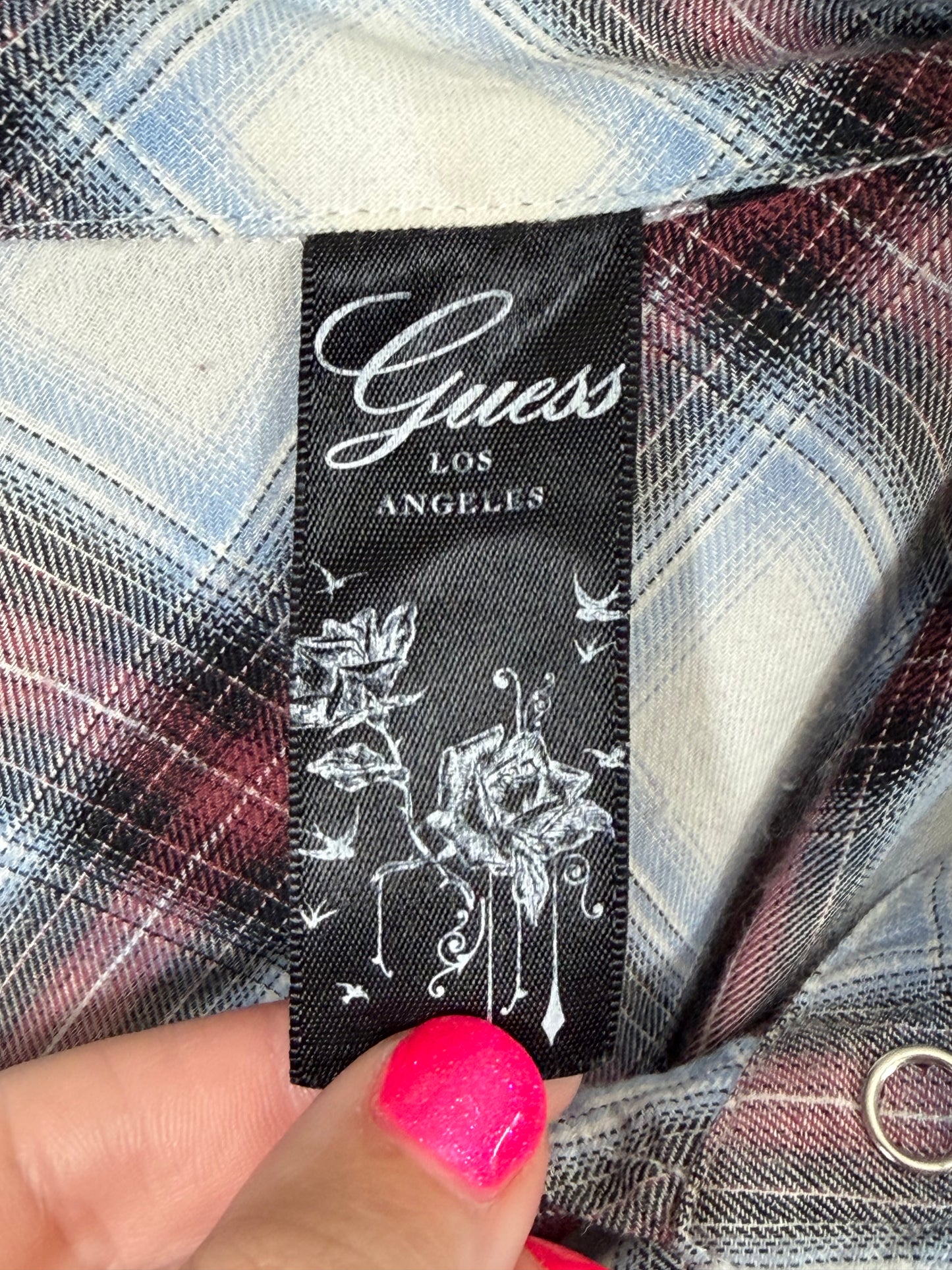 Vintage Y2K Guess plaid puff sleeve mini dress