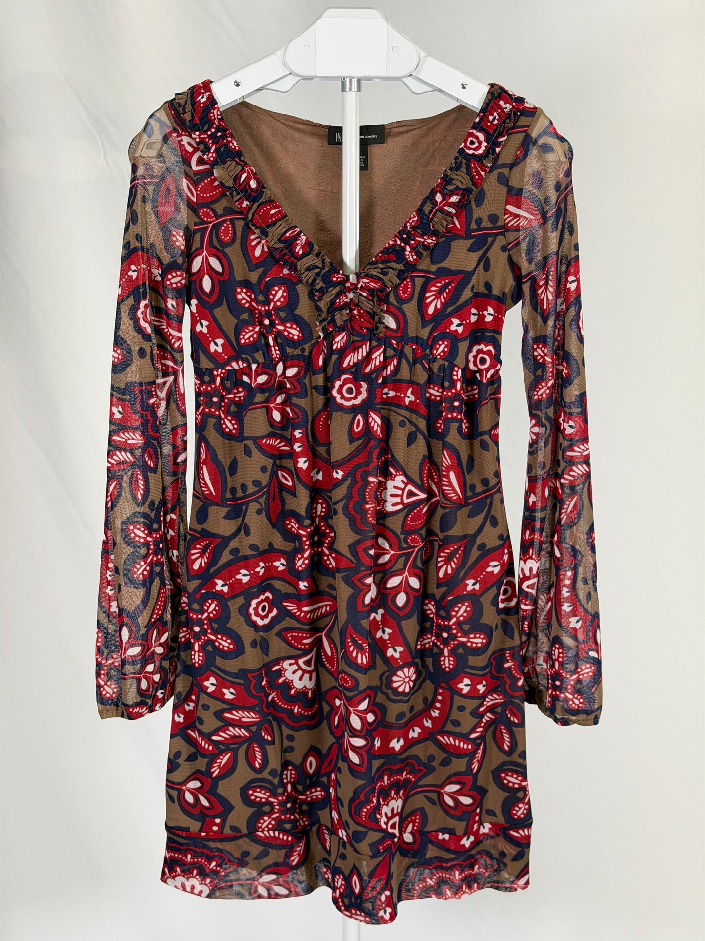 Vintage Y2K INC mesh floral paisley mini dress