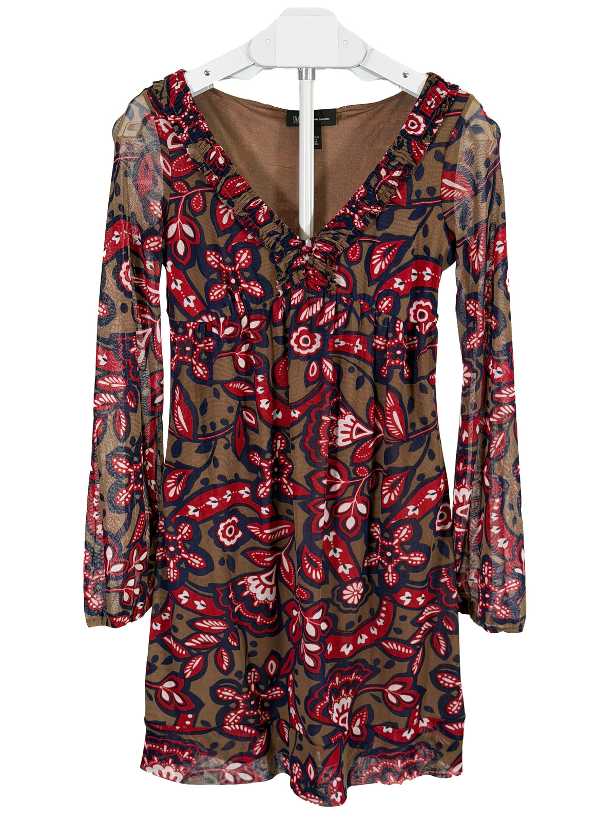 Vintage Y2K INC mesh floral paisley mini dress