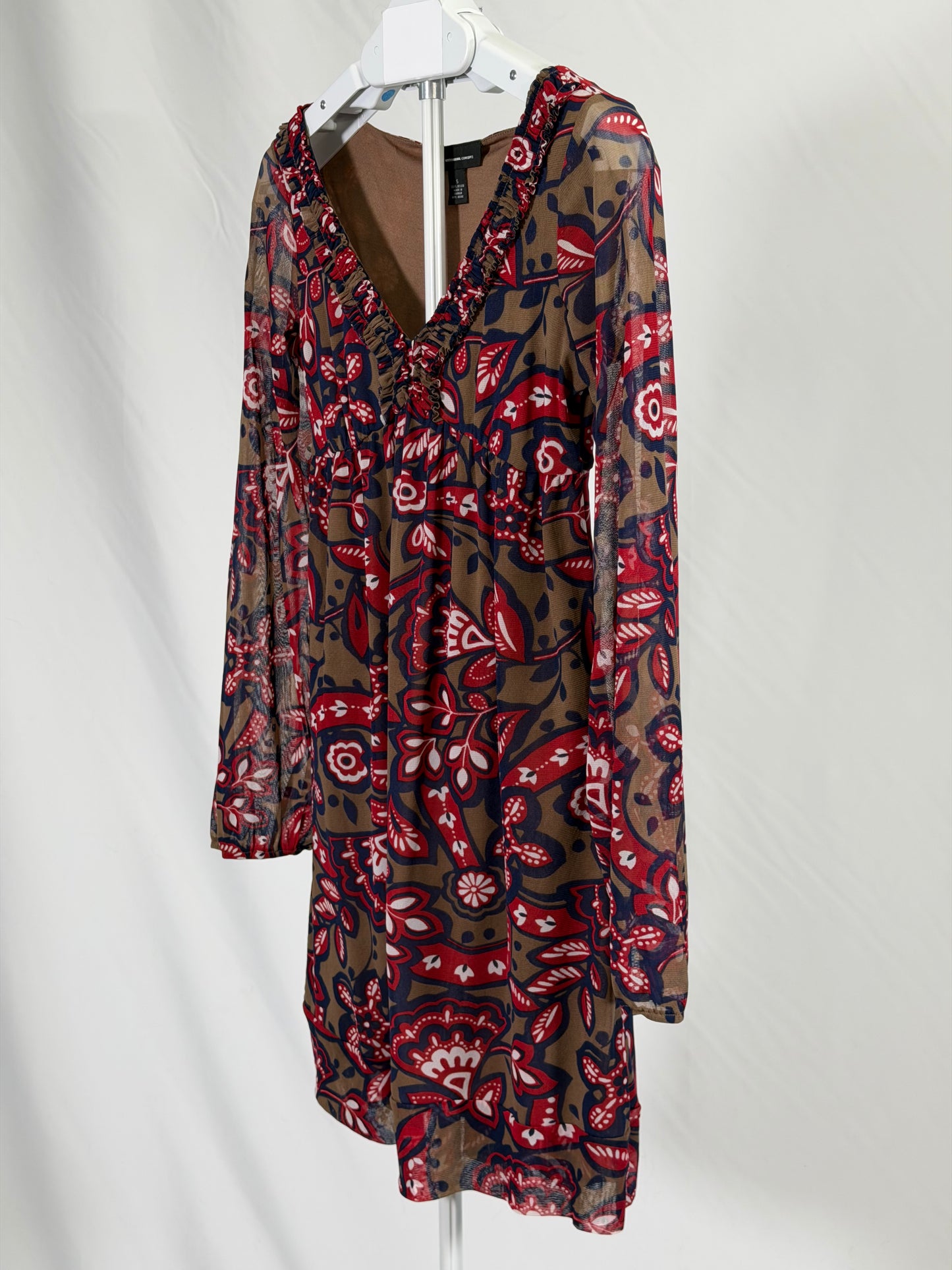 Vintage Y2K INC mesh floral paisley mini dress