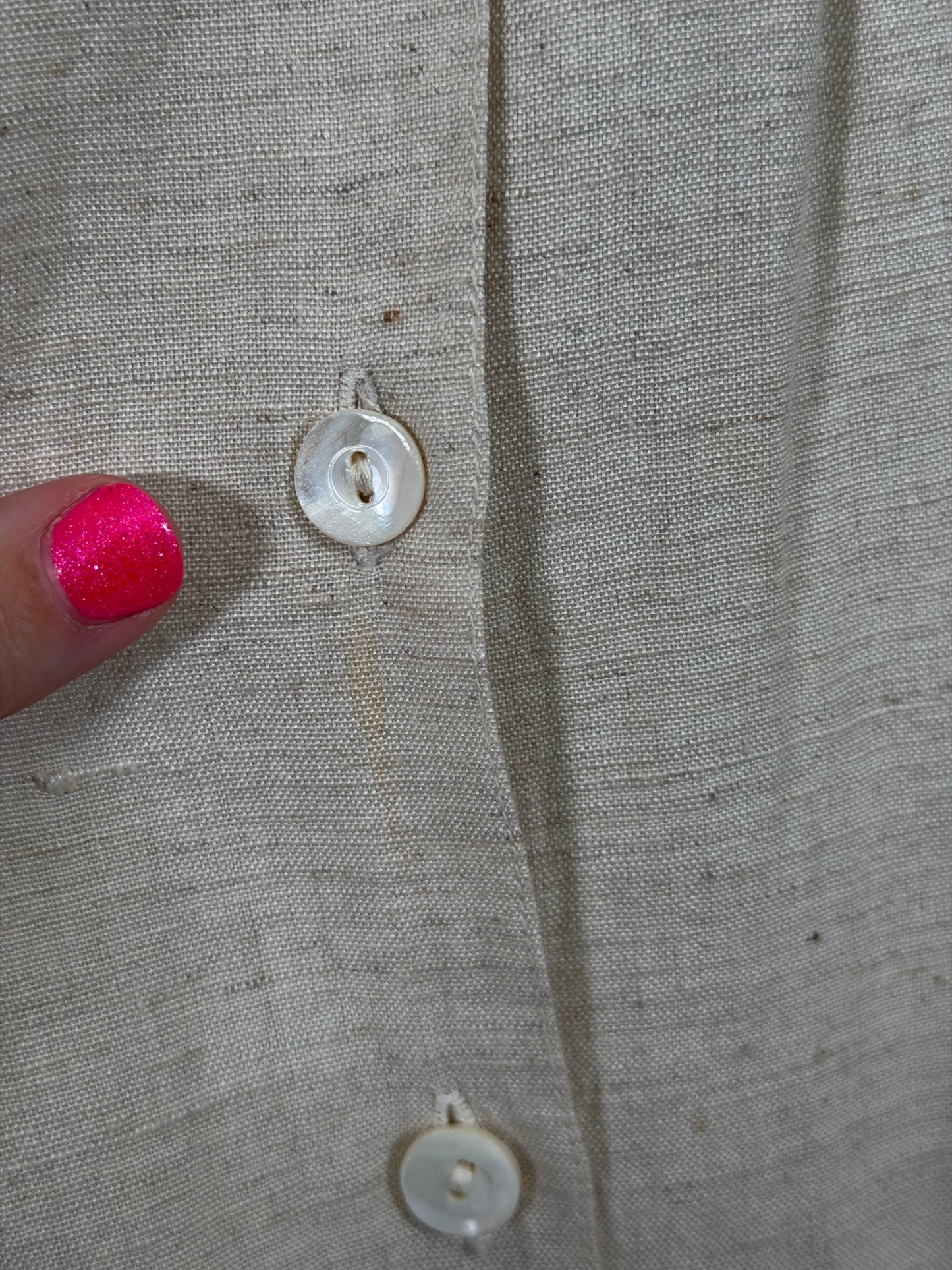 Vintage 90s Ivy Impressions cream linen midi dress