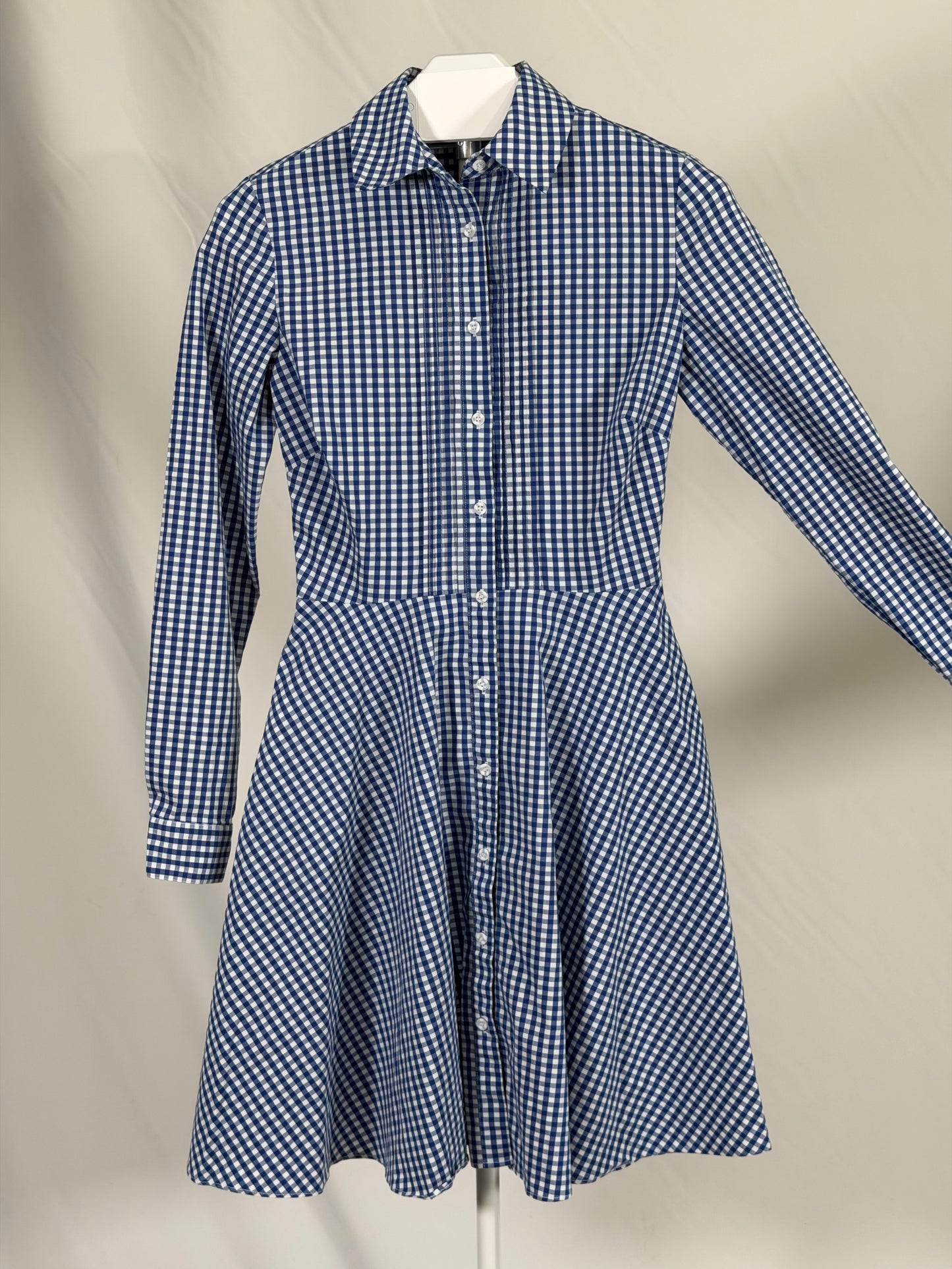 Cremieux blue & white gingham midi shirtdress