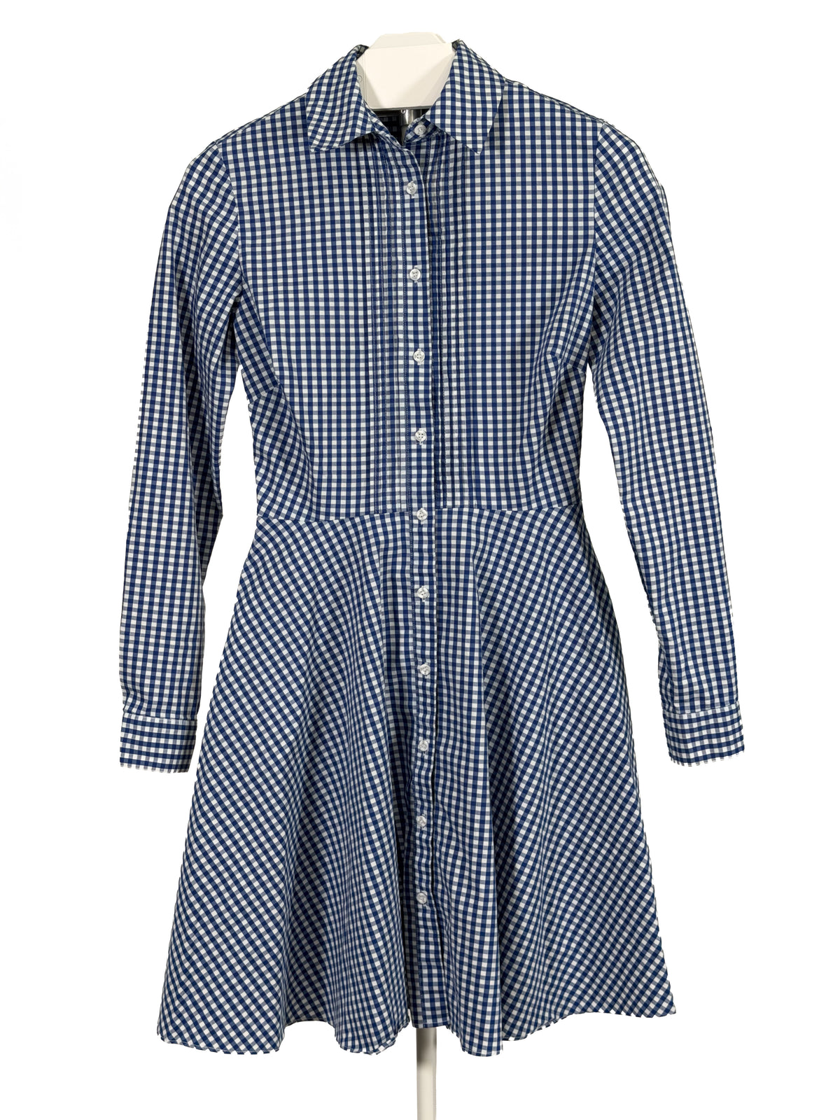 Cremieux blue & white gingham midi shirtdress