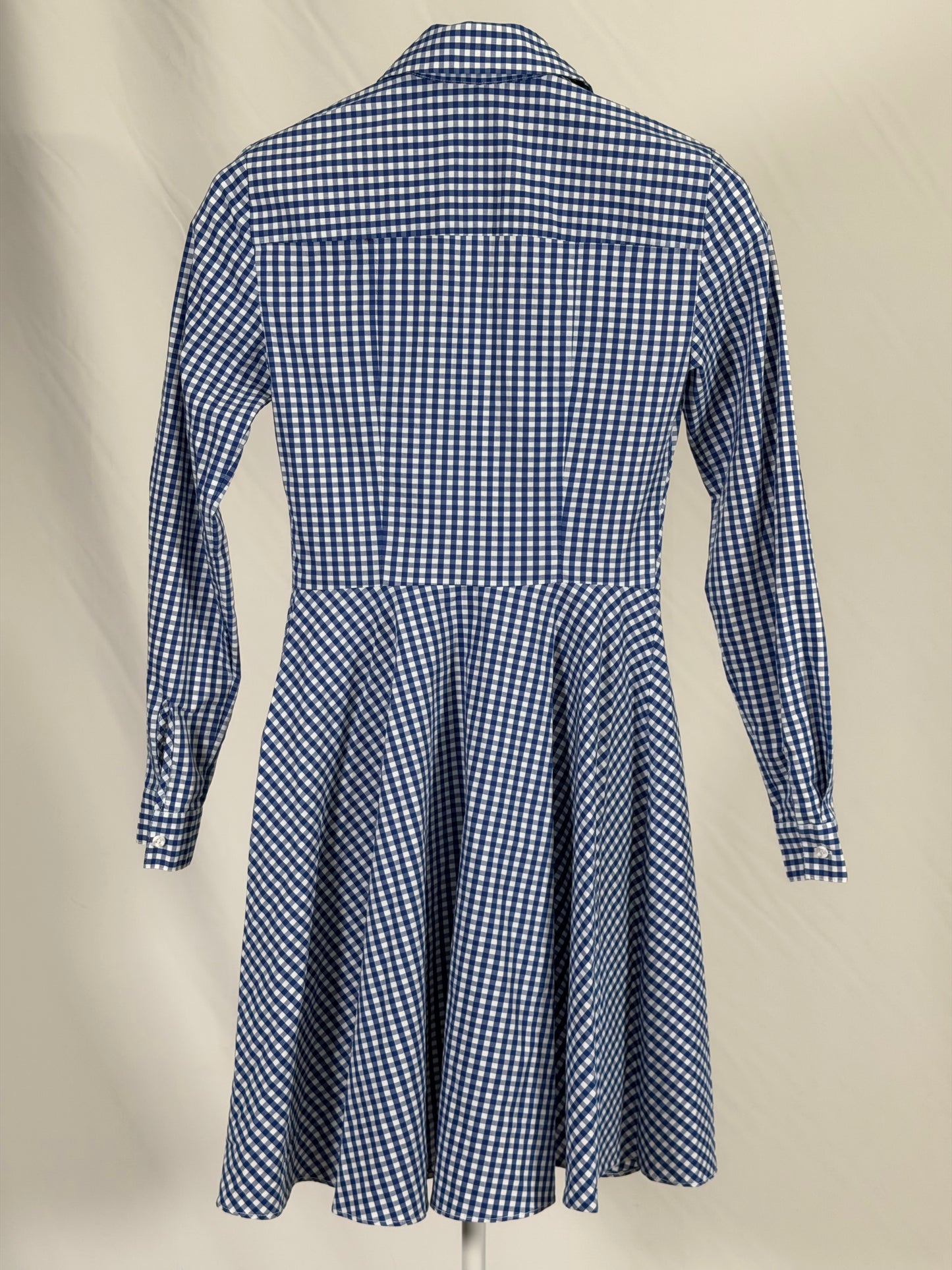 Cremieux blue & white gingham midi shirtdress