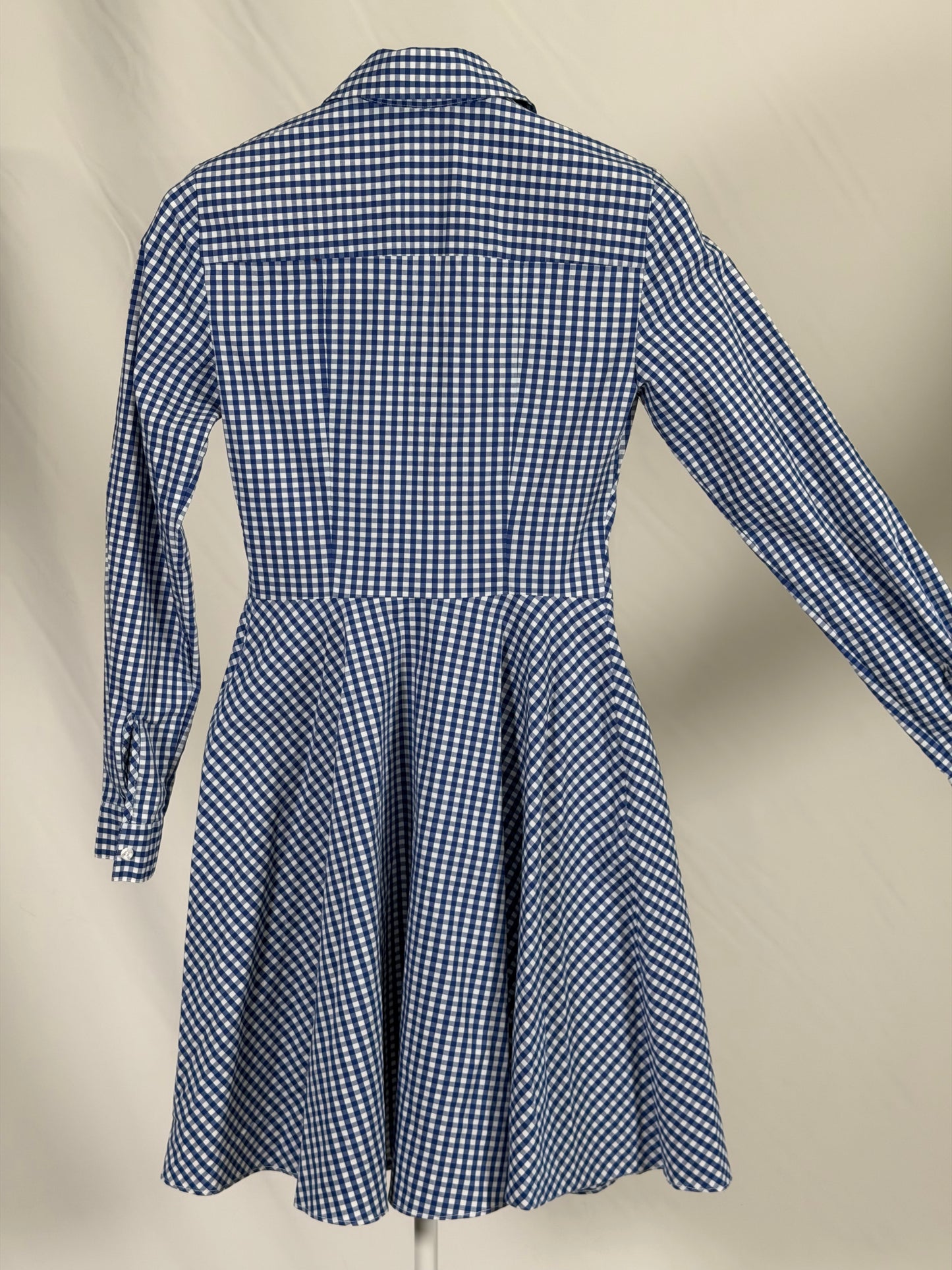 Cremieux blue & white gingham midi shirtdress