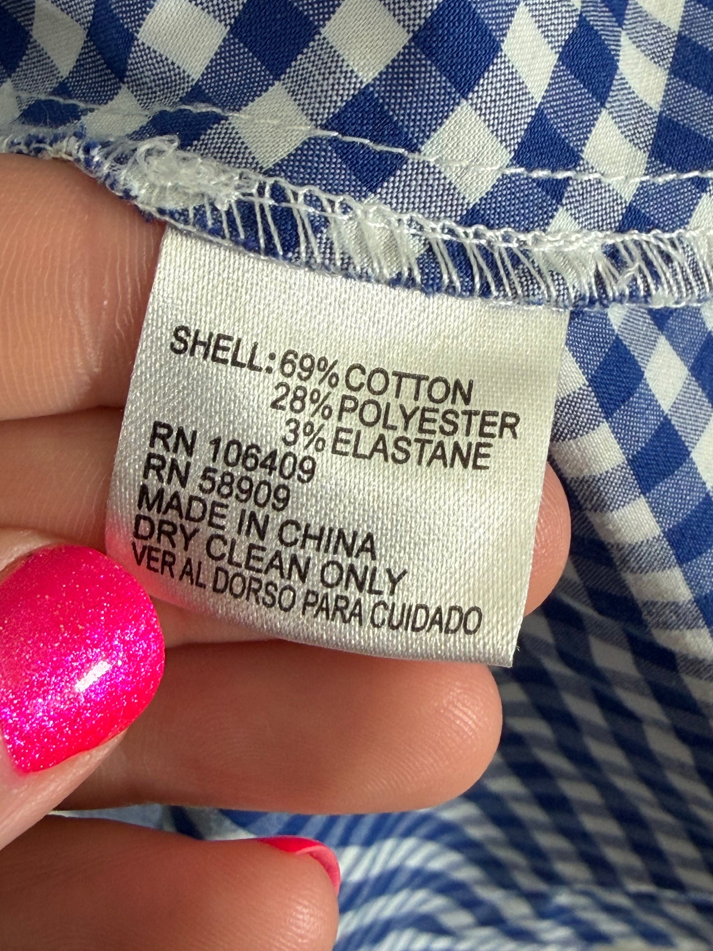 Cremieux blue & white gingham midi shirtdress