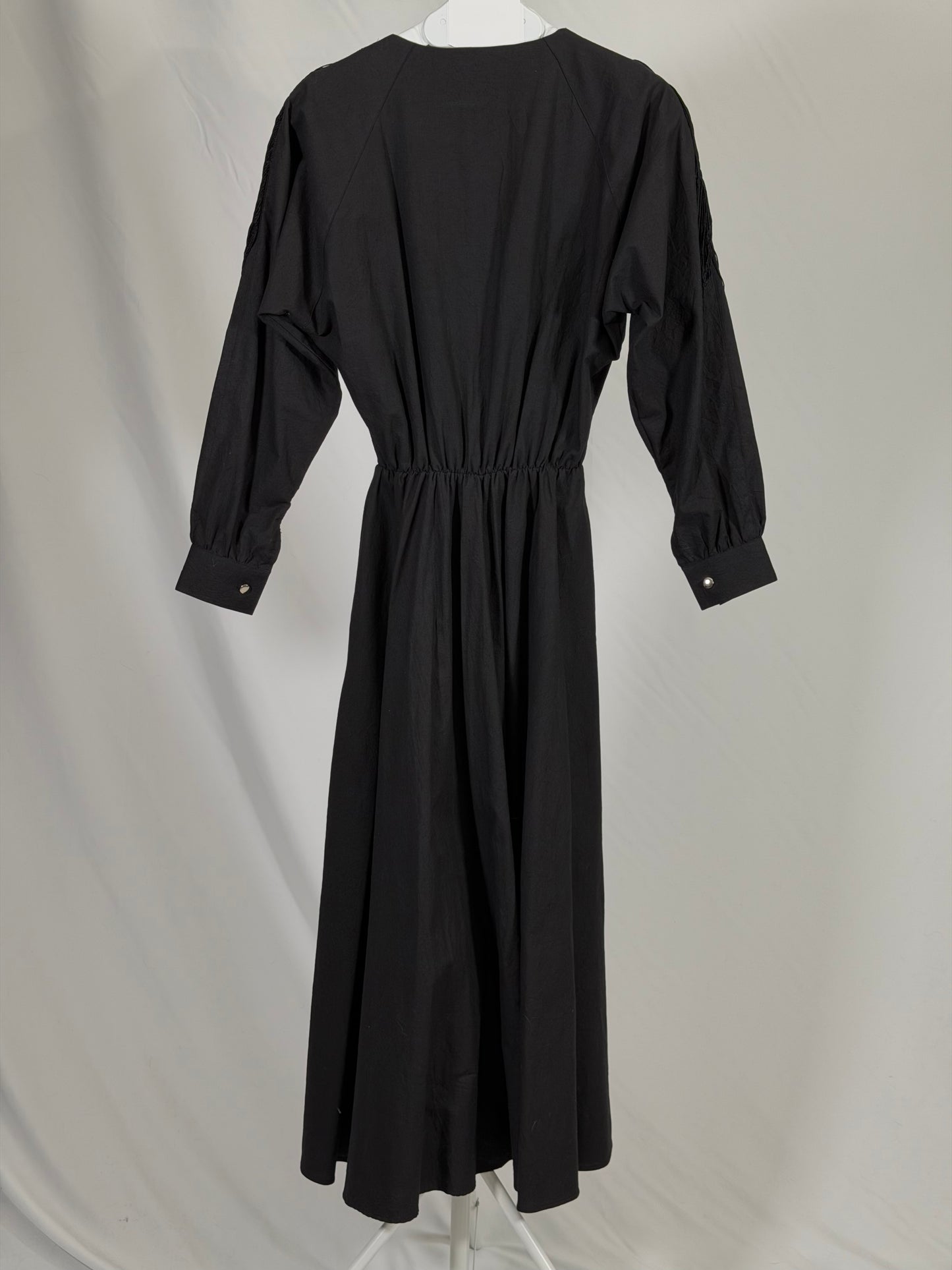 Vintage 80s black fringe western dress