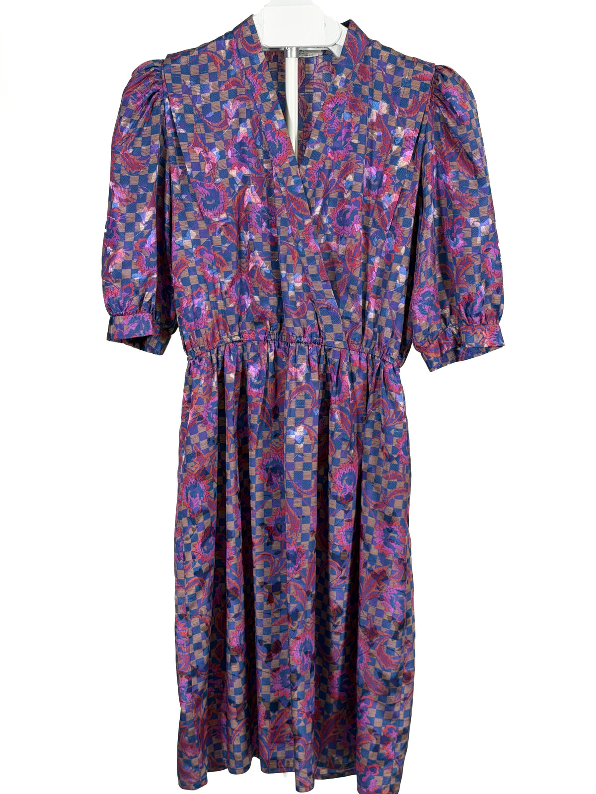 Vintage 70s P.C.F Petites metallic midi dress