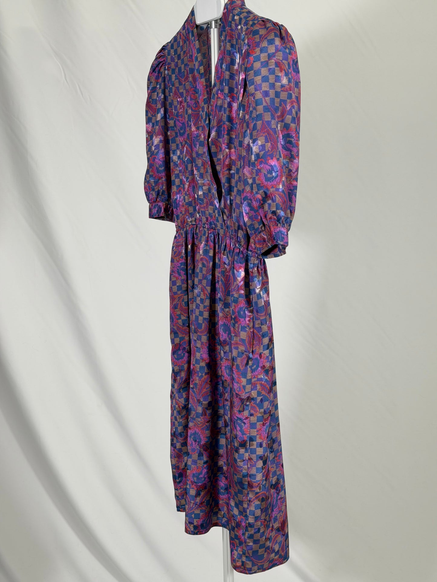Vintage 70s P.C.F Petites metallic midi dress