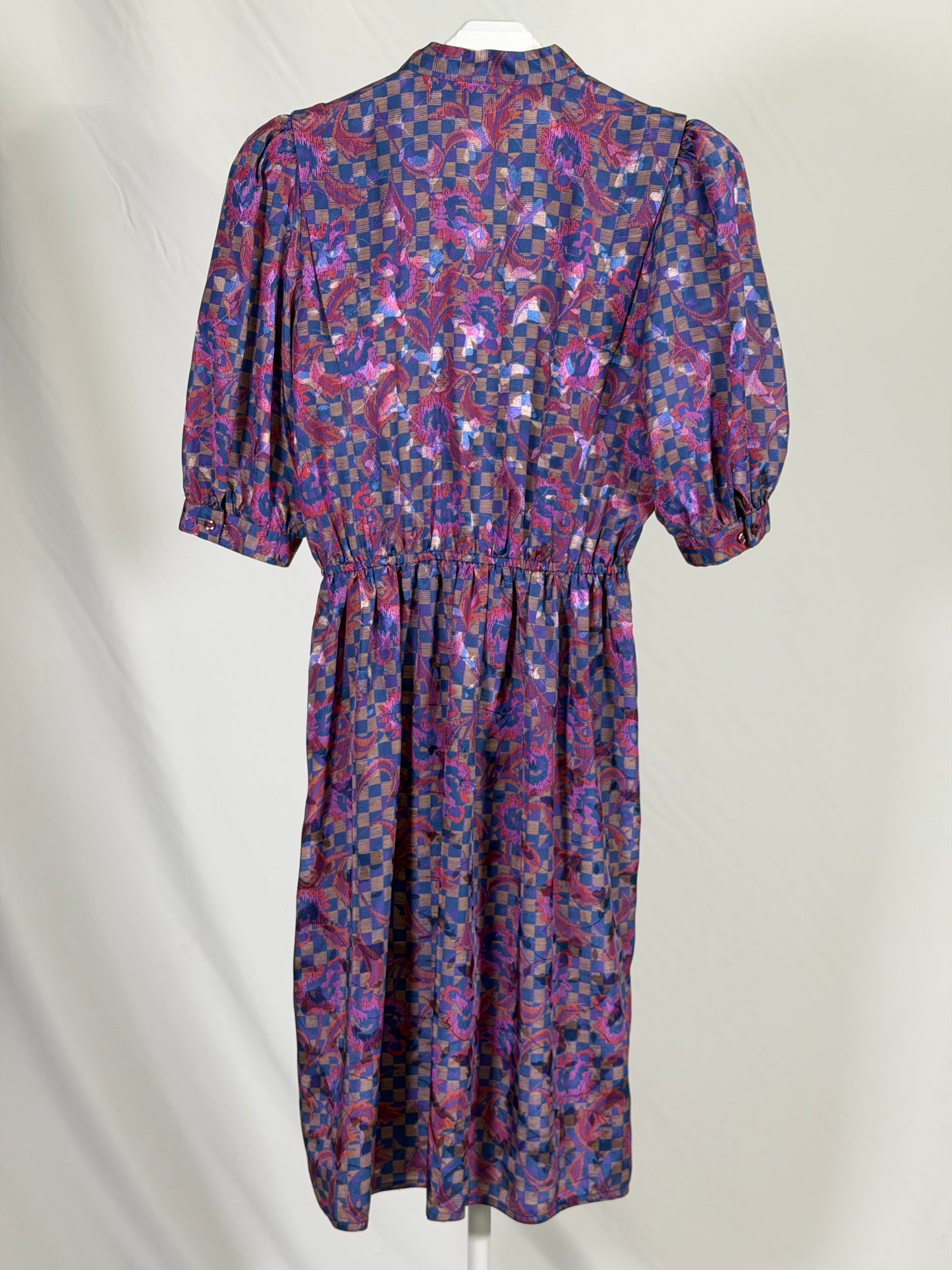 Vintage 70s P.C.F Petites metallic midi dress