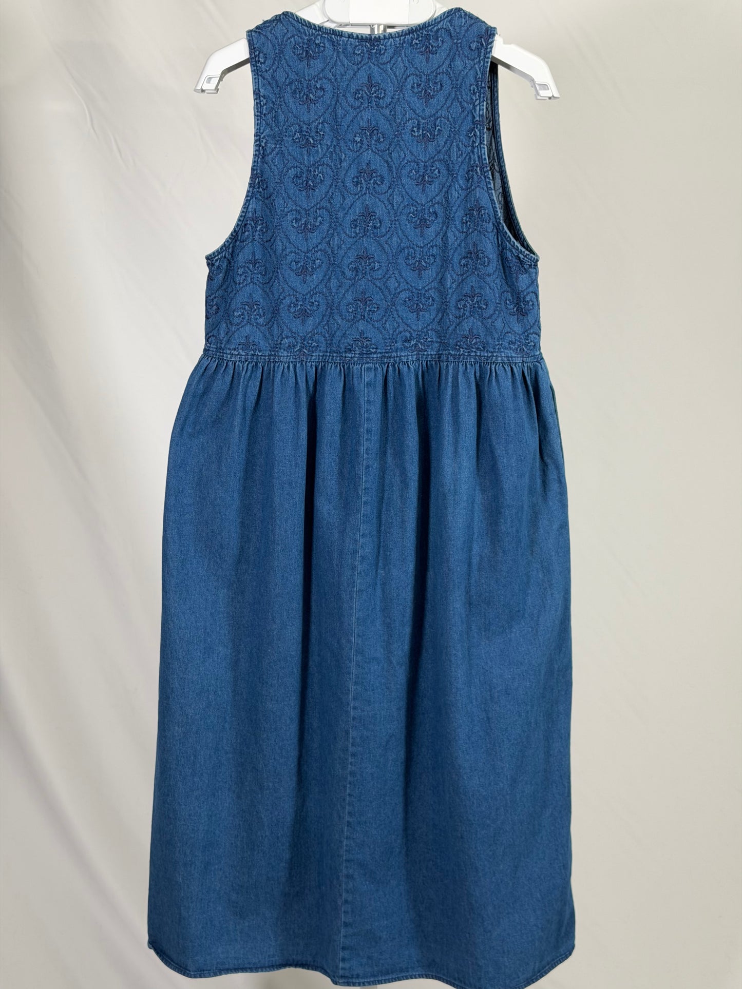 Vintage 90s Carol Anderson C. embroidered denim jumper dress