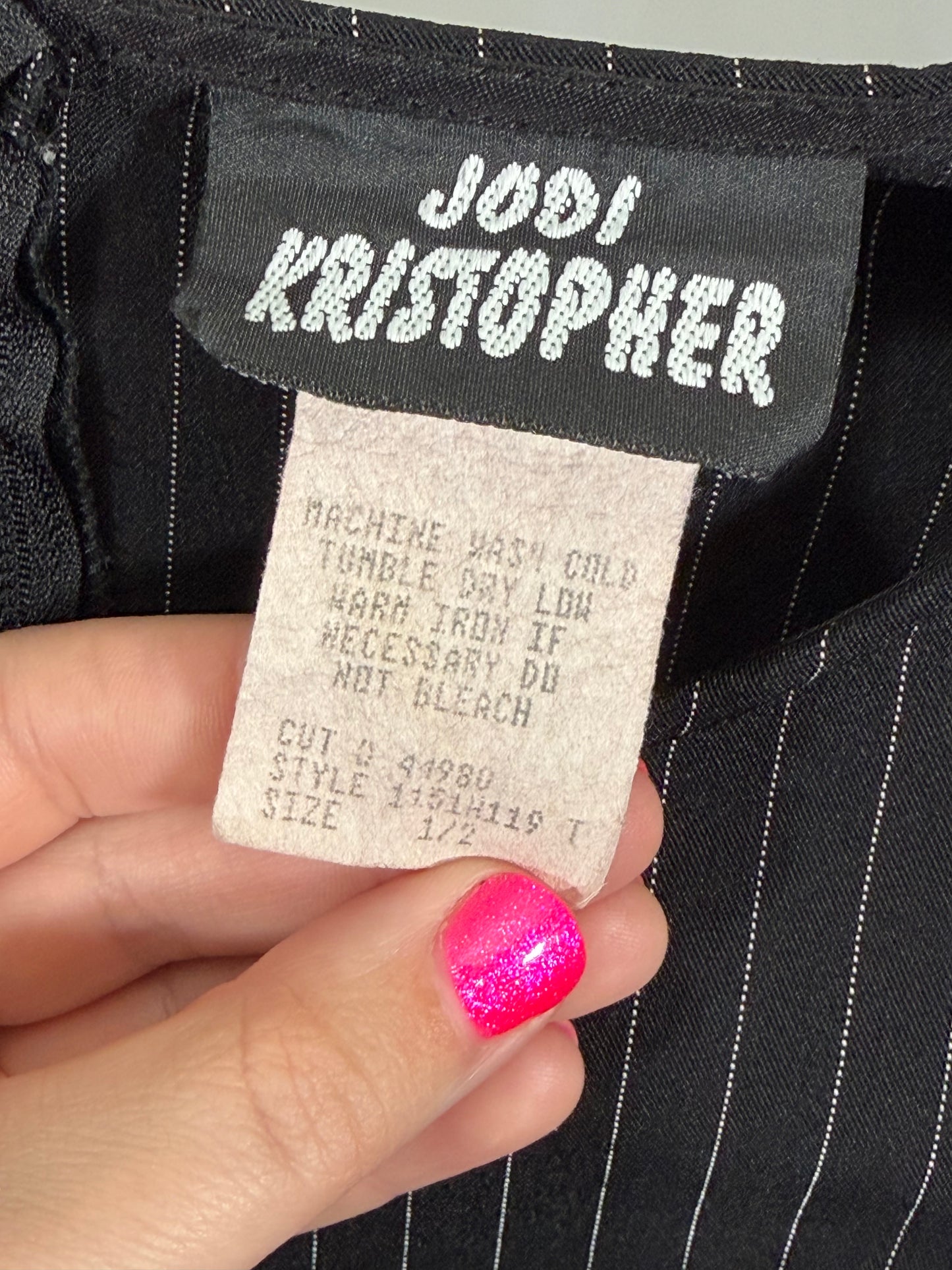 Vintage 90s Y2K Jodi Kristopher pinstripe mini dress