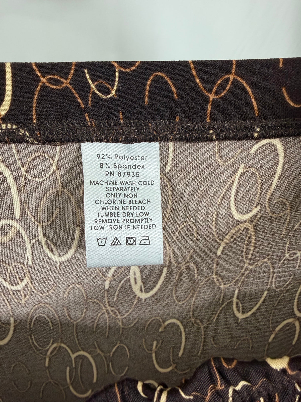 Vintage Y2K Susan Graven brown chain print midi skirt