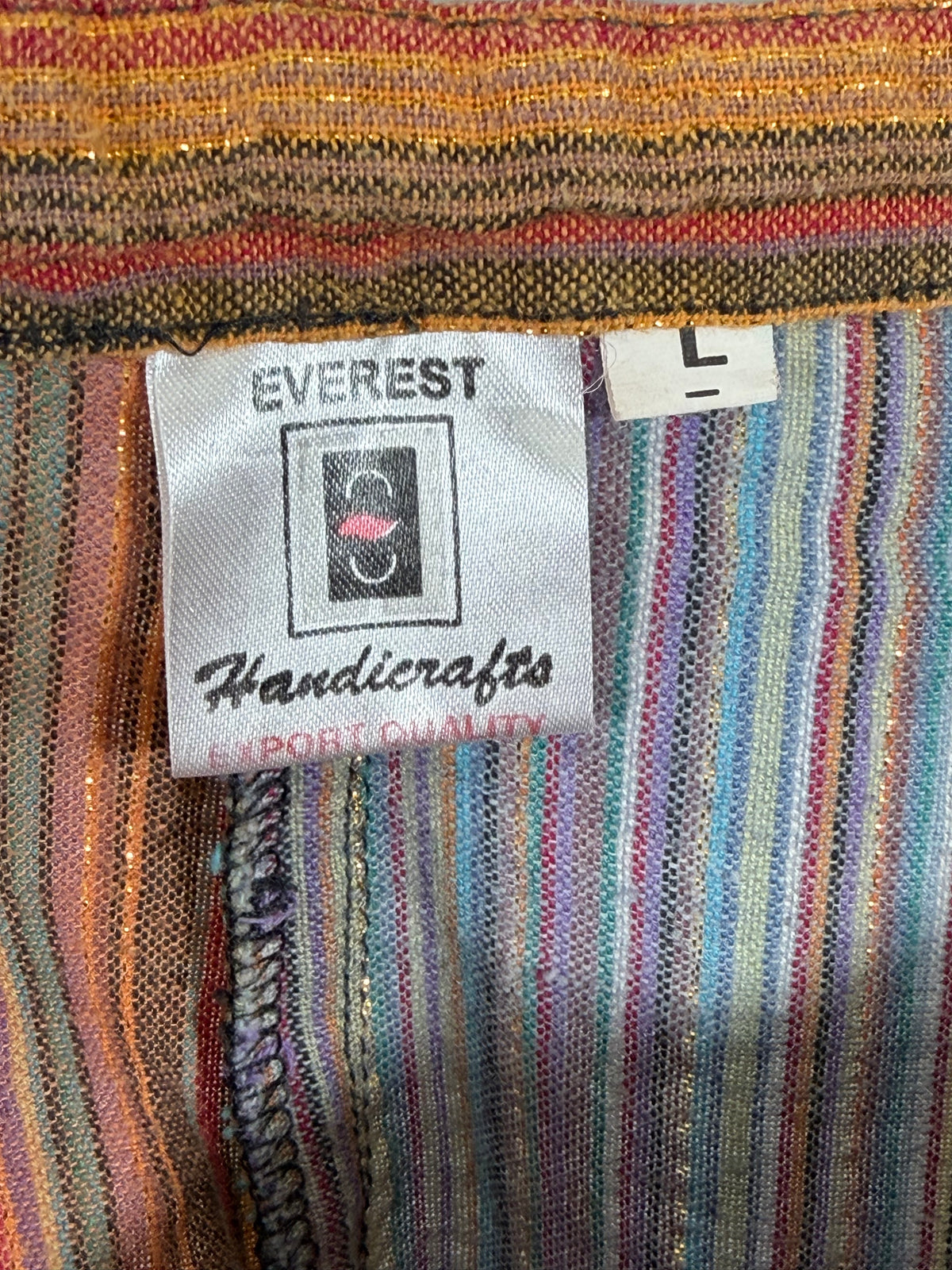 Vintage Y2K Everest Handicrafts metallic gold patchwork midi skirt