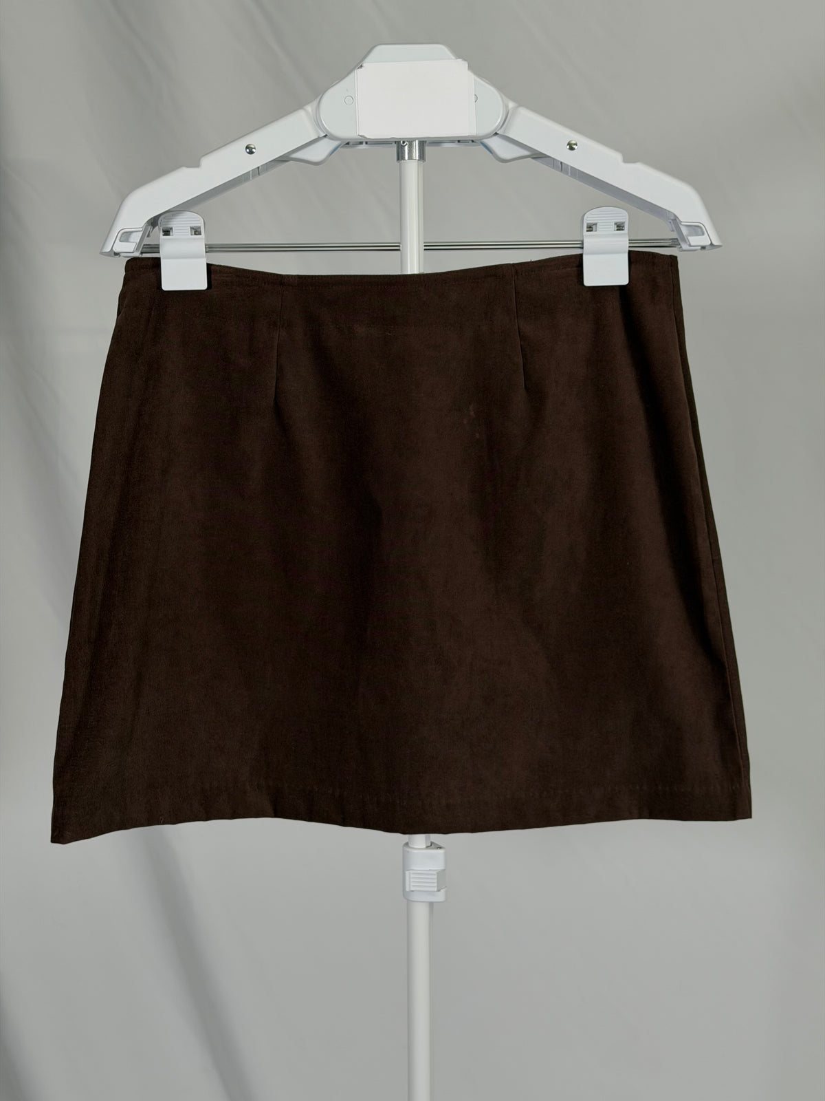 Vintage Y2K La Belle brown faux suede lace up mini skirt