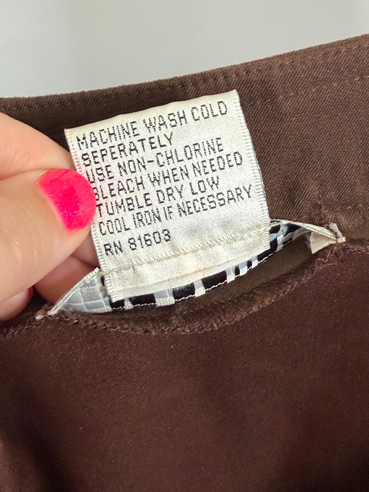 Vintage Y2K La Belle brown faux suede lace up mini skirt